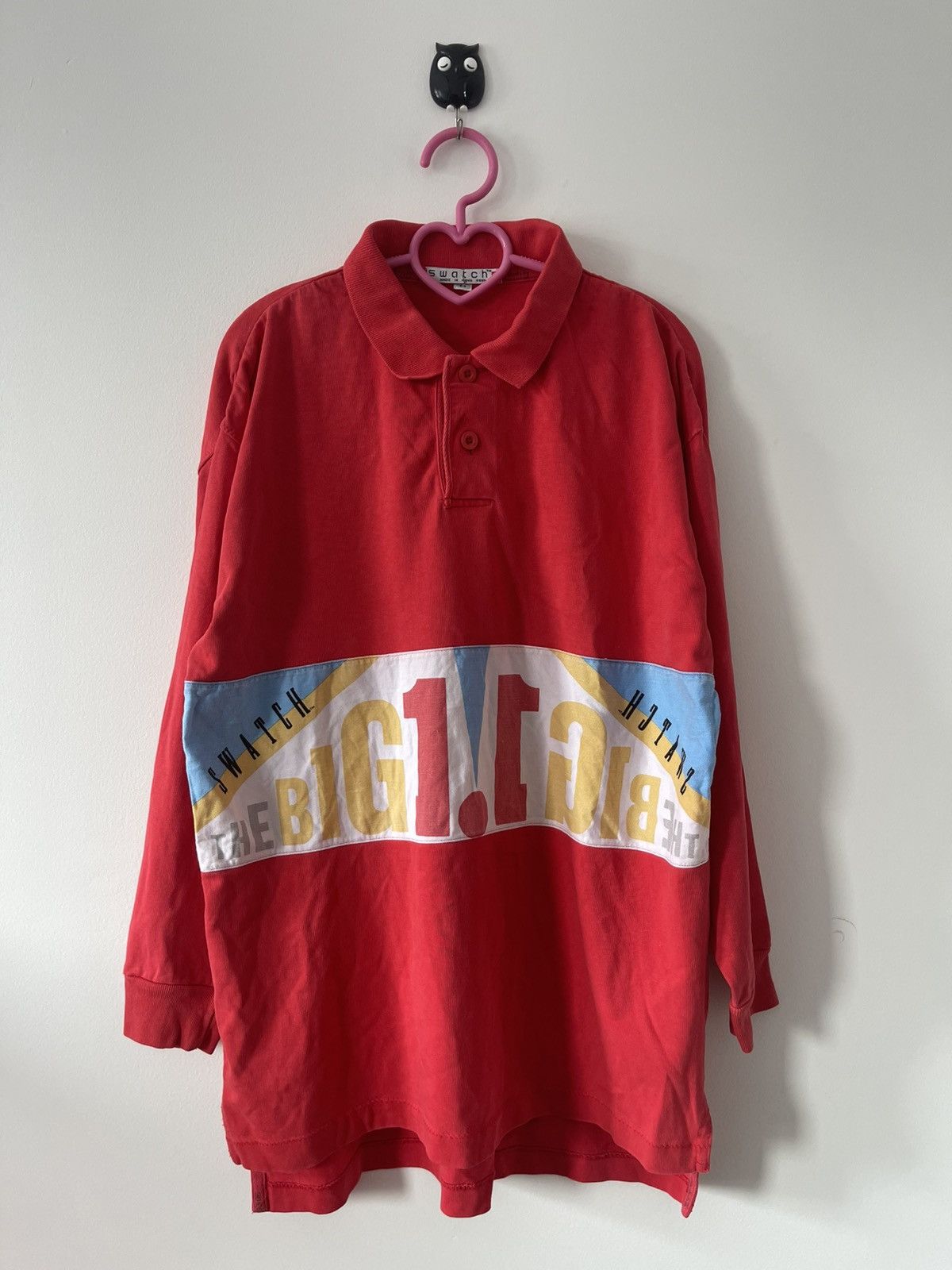 Swatch Rare 80s Vintage SWATCH The Big 1 Spell Out Rugby Style Polo Size US L / EU 52-54 / 3 - 1 Thumbnail