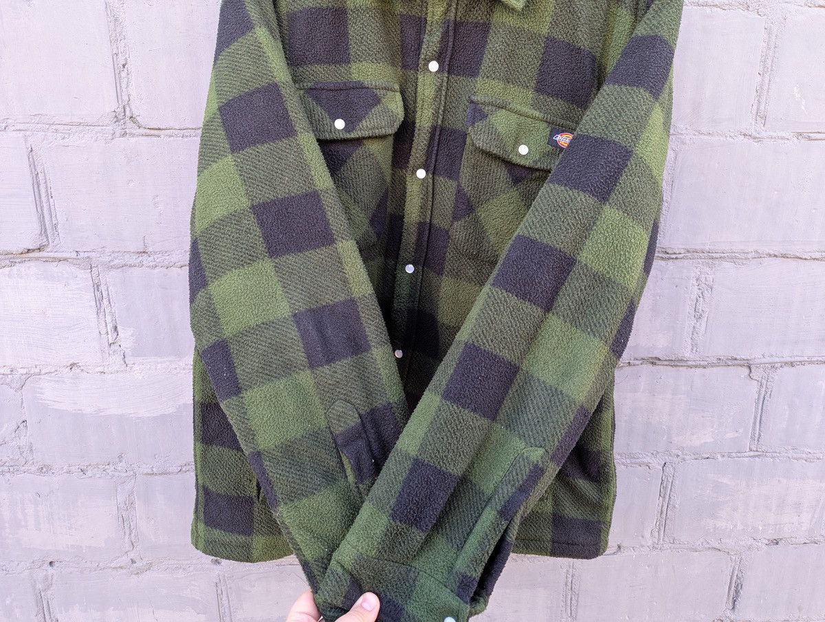 Dickies Dickies Flannel Plaid Green Fleece Jacket Overshirt Vintage Size US XL / EU 56 / 4 - 6 Thumbnail