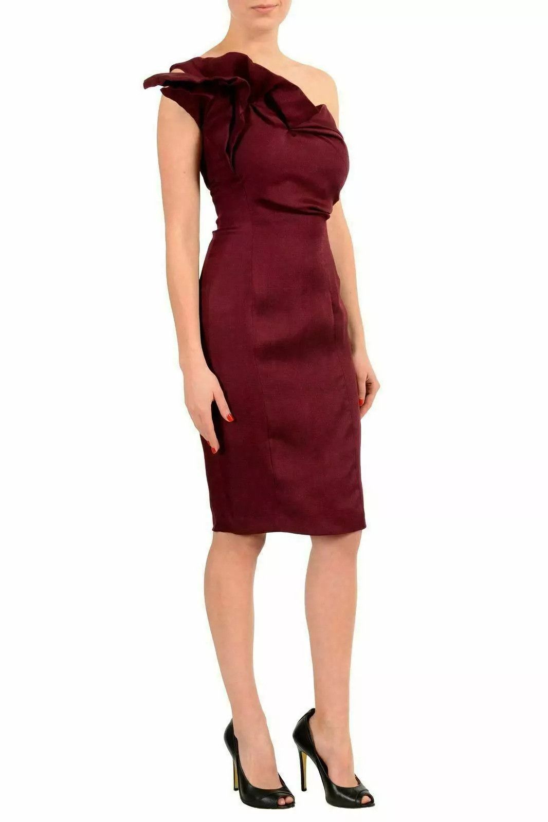 Dsquared2 Dsquared2 Silk One Shoulder Sheath Dress Size S / US 4 / IT 40 - 2 Thumbnail