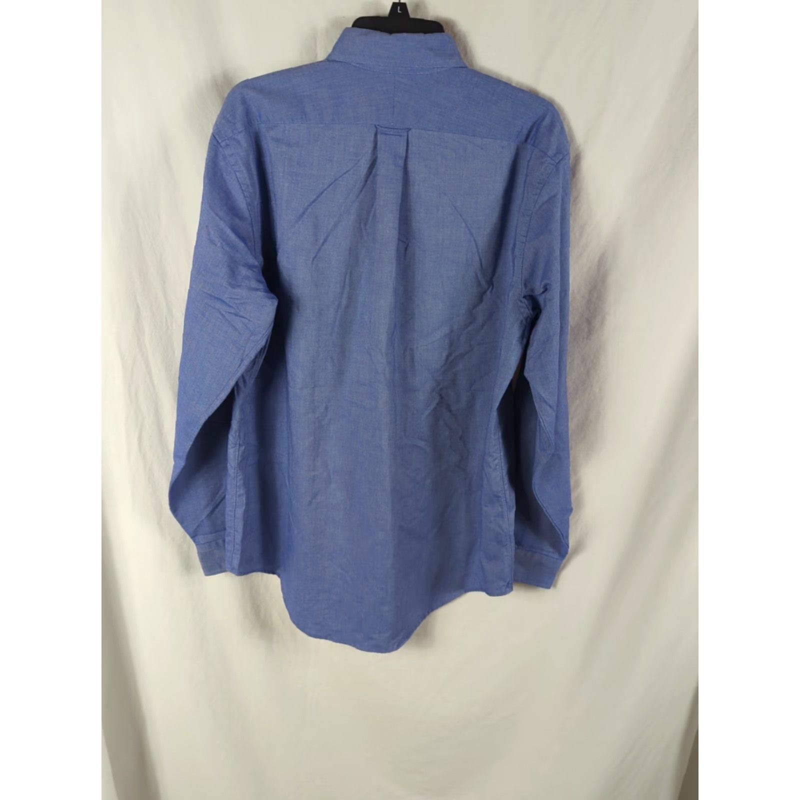 Lands' End Lands' End Men's Button-Down Shirt Blue 16x35 Regular Cotton Polyester Woven Chest Pocket EUC Size US L / EU 52-54 / 3 - 6 Thumbnail