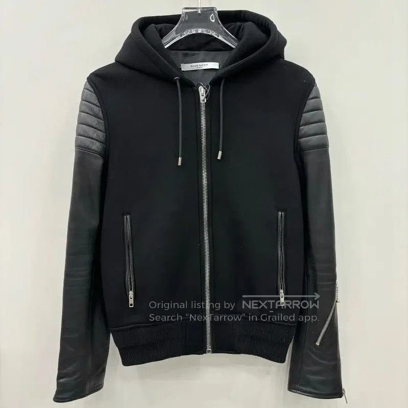 Givenchy Black Leather Stripe Women's Jacket .