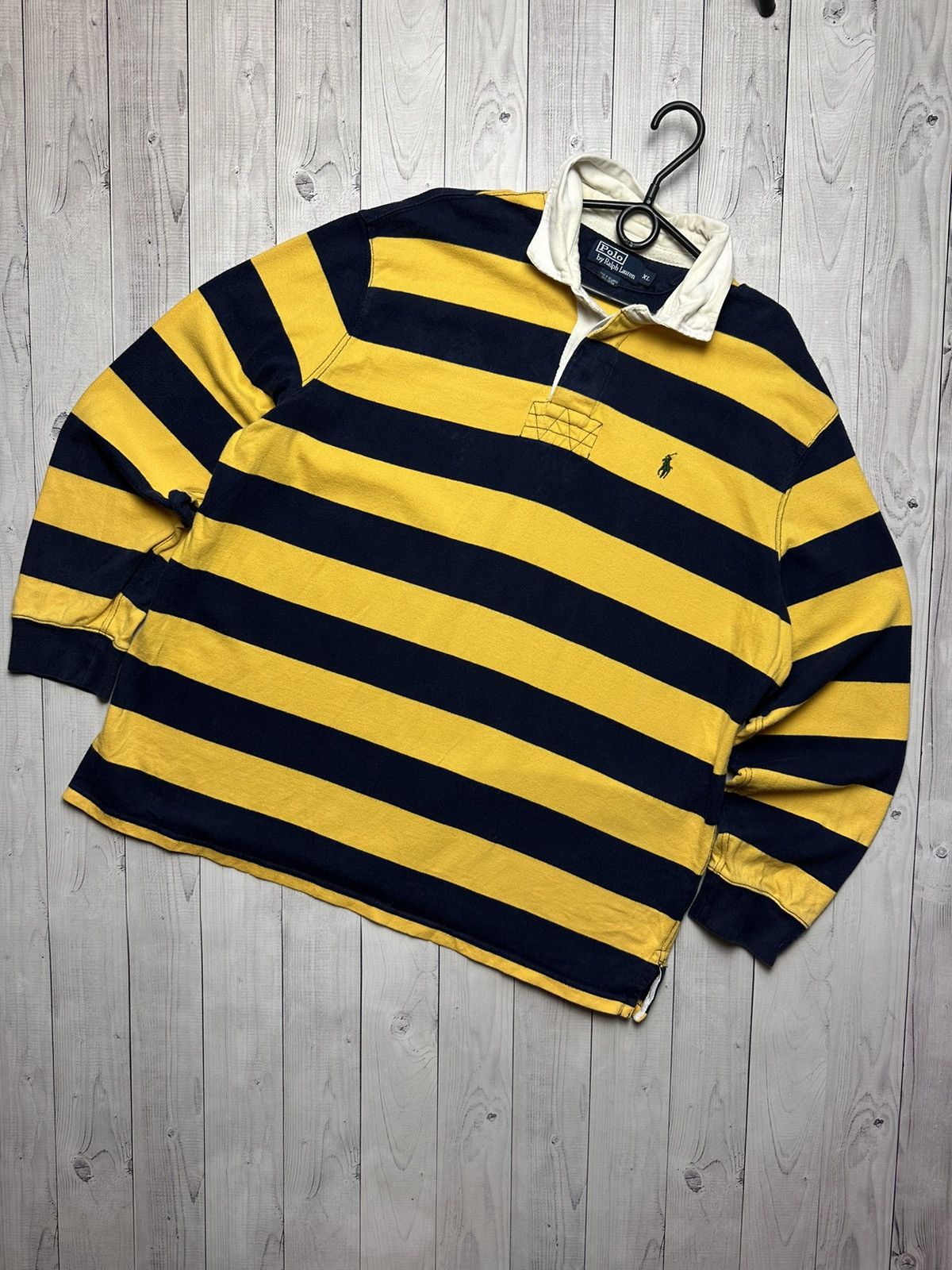 Vintage Vintage polo Ralph Lauren rugby jersey striped bee Size XL Size US XL / EU 56 / 4 - 1 Thumbnail