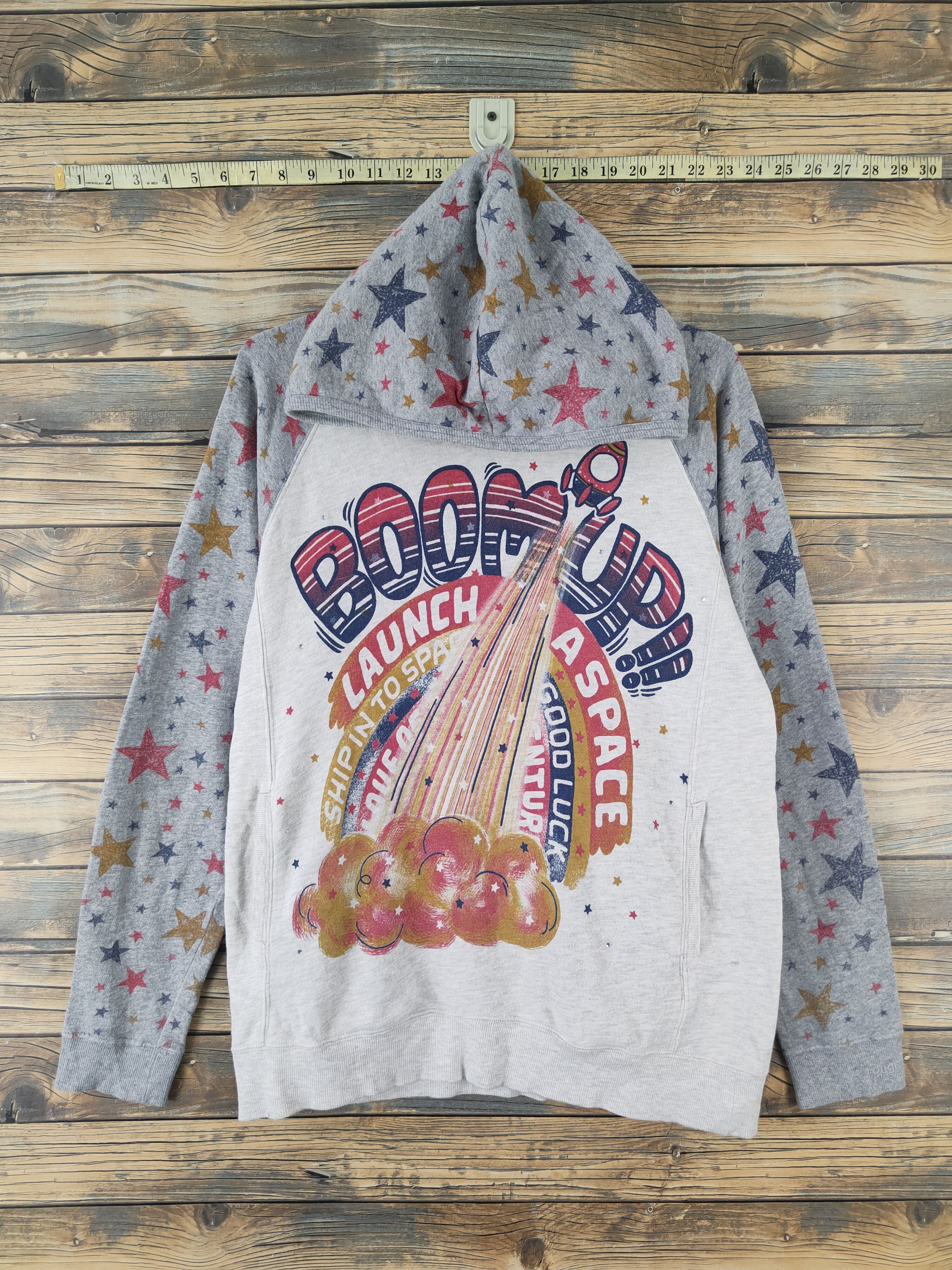 Japanese Brand DL Rough Gray Star Hoodie Sweatshirts# 2071 Size M / US 6-8 / IT 42-44 - 1 Thumbnail