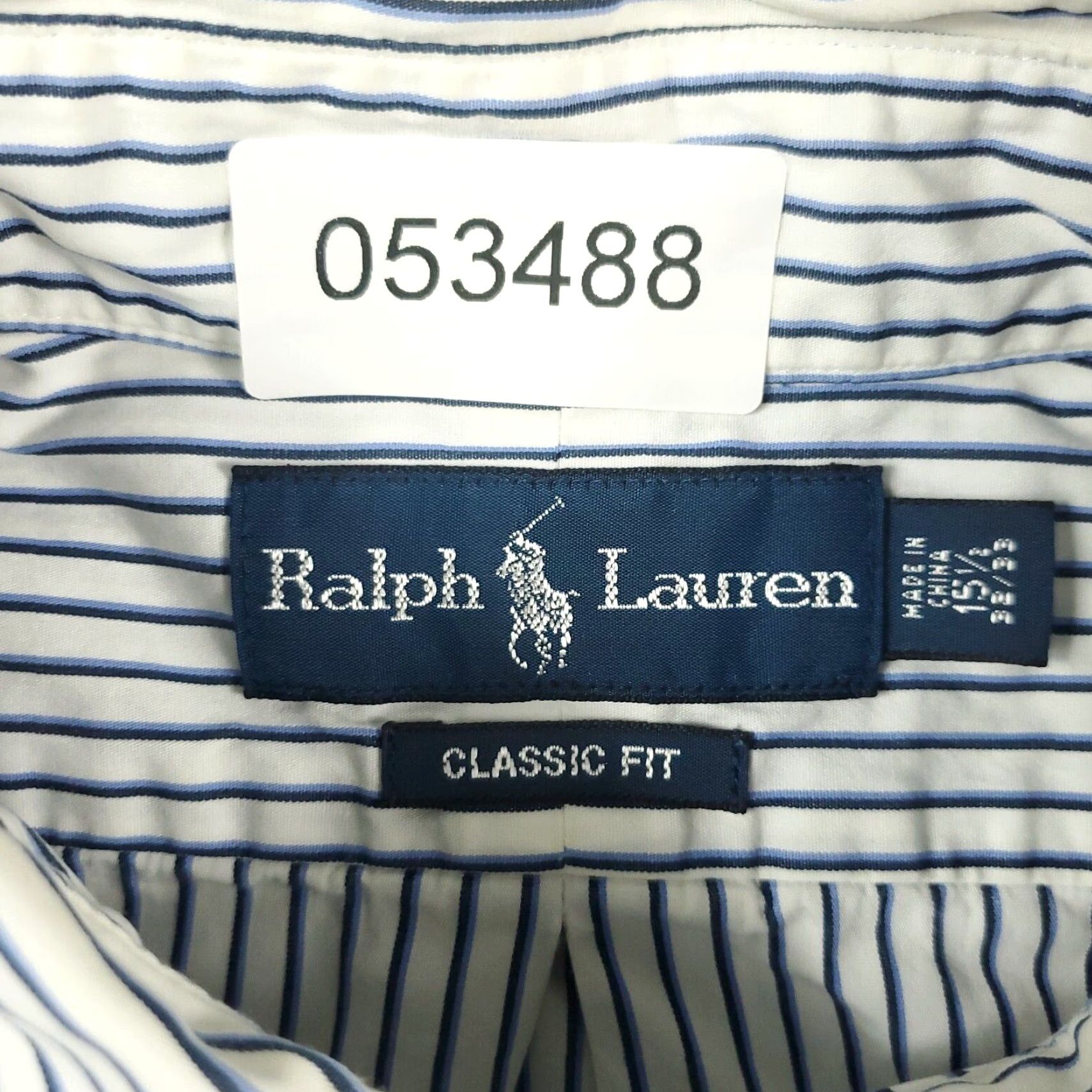 Ralph Lauren VINTAGE Ralph Lauren Dress Shirt Mens 15.5 Long Sleeve Blue White Striped Button-Down Business Casual Formal Size 40R - 8 Thumbnail