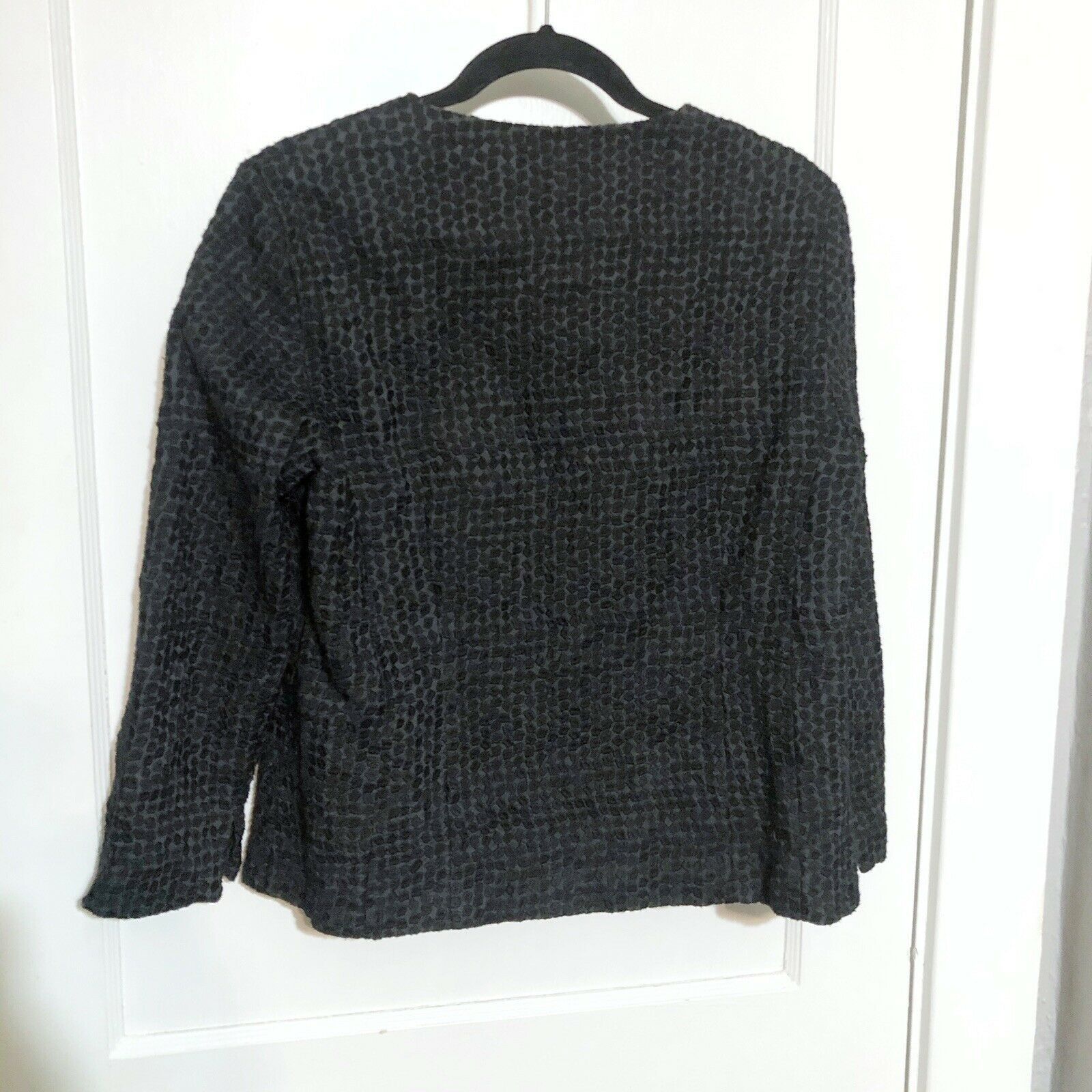 Eileen Fisher Eileen Fisher Petite Black Gray Embroidered Jacket Sz PM Size M / US 6-8 / IT 42-44 - 7 Thumbnail