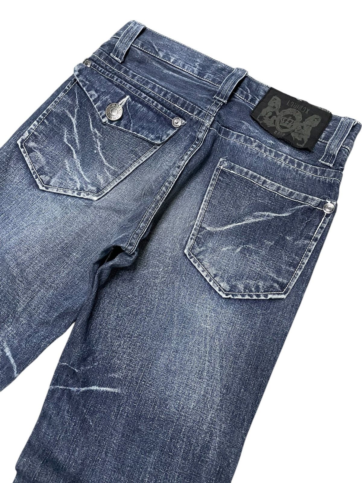 If Six Was Nine × LOWBOX × Le Grande Bleu (L.G.B.) Lowbox Japan Cracked Shadow Wash Straight Jeans Size US 30 / EU 46 - 13 Thumbnail