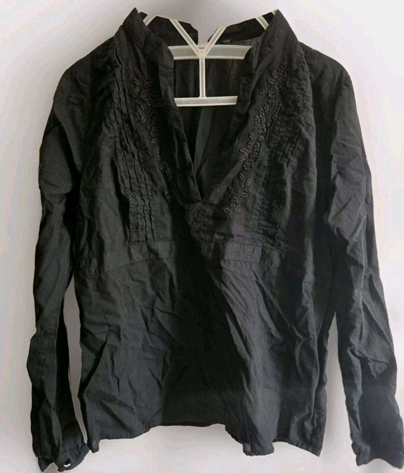 Analog A.N.A. Womens Blouse Sz XL Black Long Sleeve Top Shirt Semi Size XL / US 12-14 / IT 48-50 - 1 Thumbnail