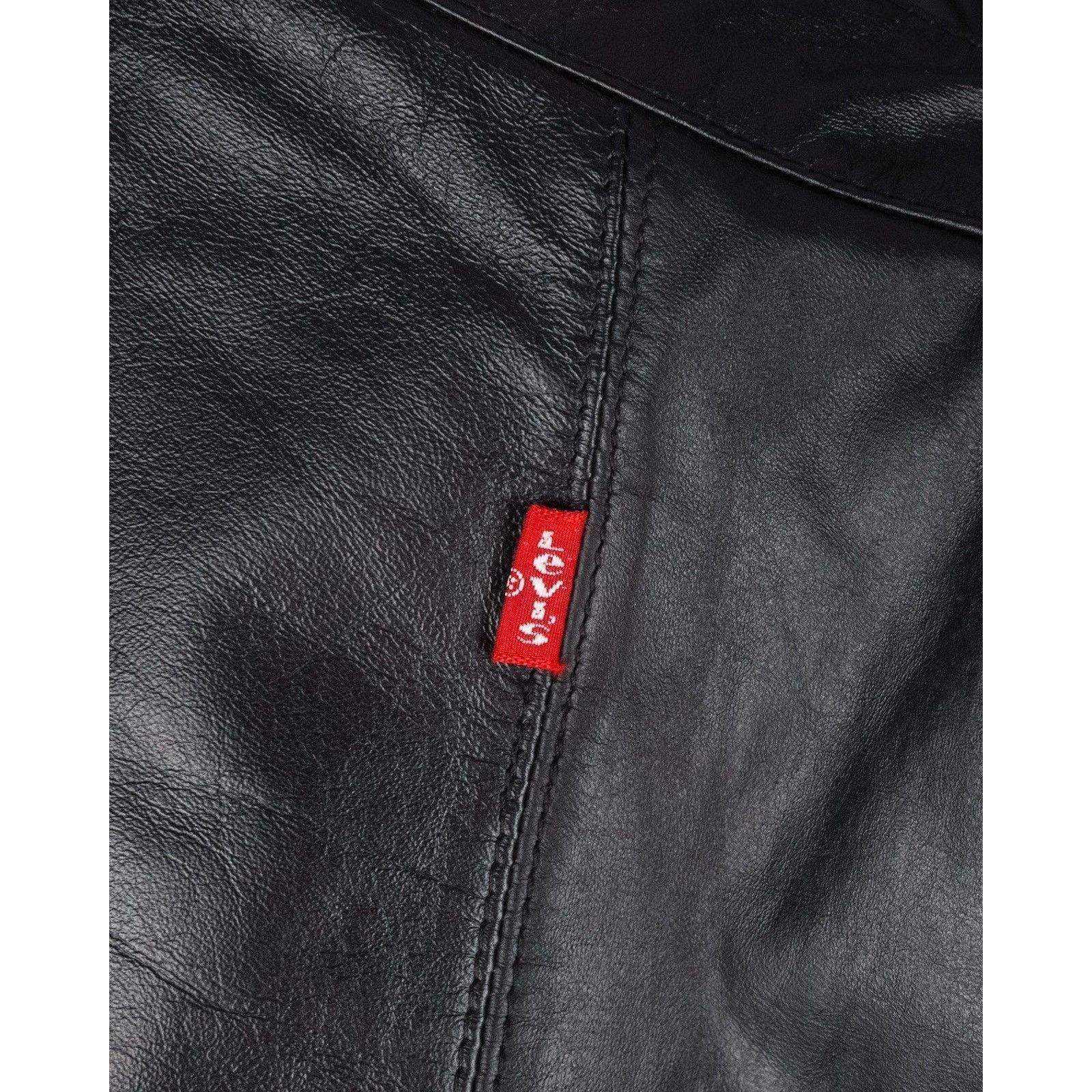 Levi's × Vintage Vintage levis real leather red logo black flared pants Size US 29 - 10 Thumbnail