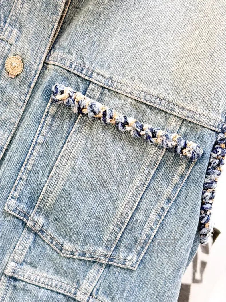 Chanel Chanel Knitted rolled denim vest Size XS / US 0-2 / IT 36-38 - 4 Thumbnail