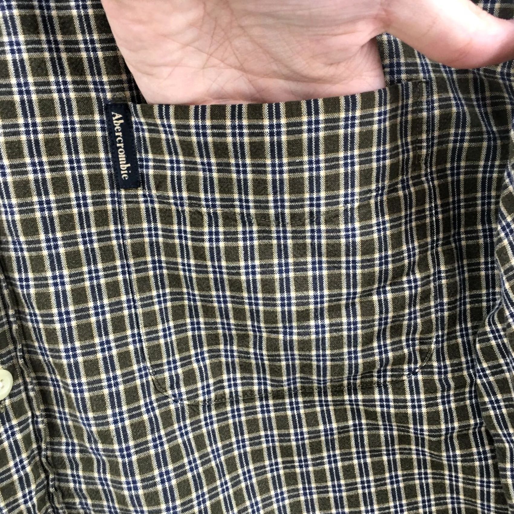 Abercrombie & Fitch Abercrombie & Fitch Button Down Long Sleeve Shirt Mens Large Green Cotton Plaid Size US L / EU 52-54 / 3 - 4 Thumbnail