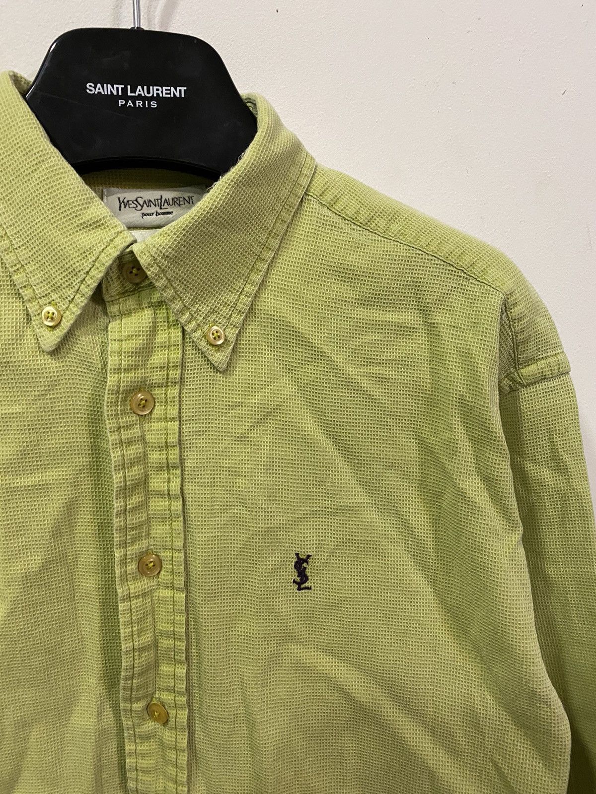 Yves Saint Laurent Waffle YSL Shirt Soft Button Up Dress Shirt Casual Collar Size US M / EU 48-50 / 2 - 13 Thumbnail