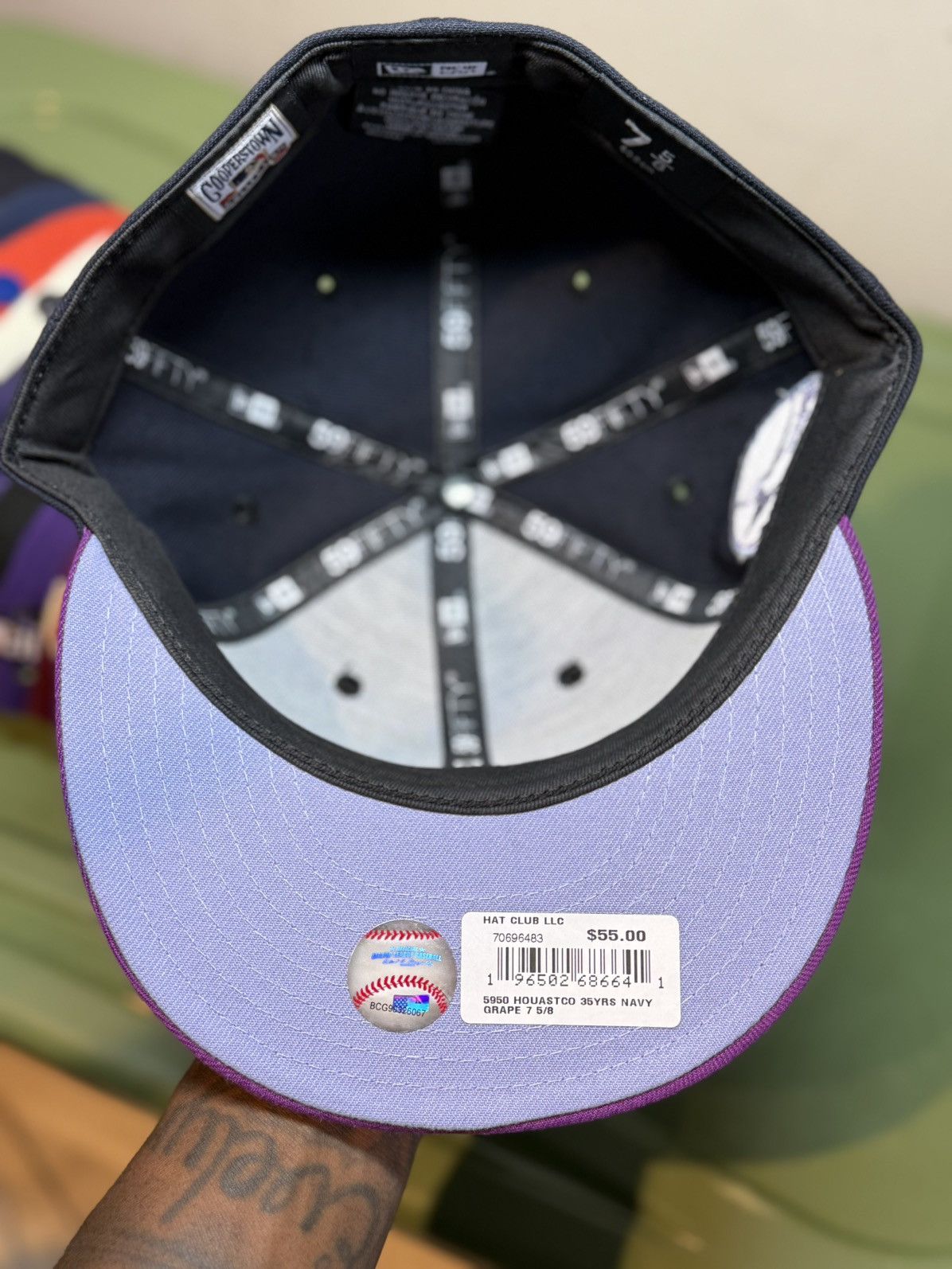 Hat Club × MyFitteds × New Era Hat Club Exclusive Grape Jelly Astros 7 5/8 Size ONE SIZE - 4 Thumbnail