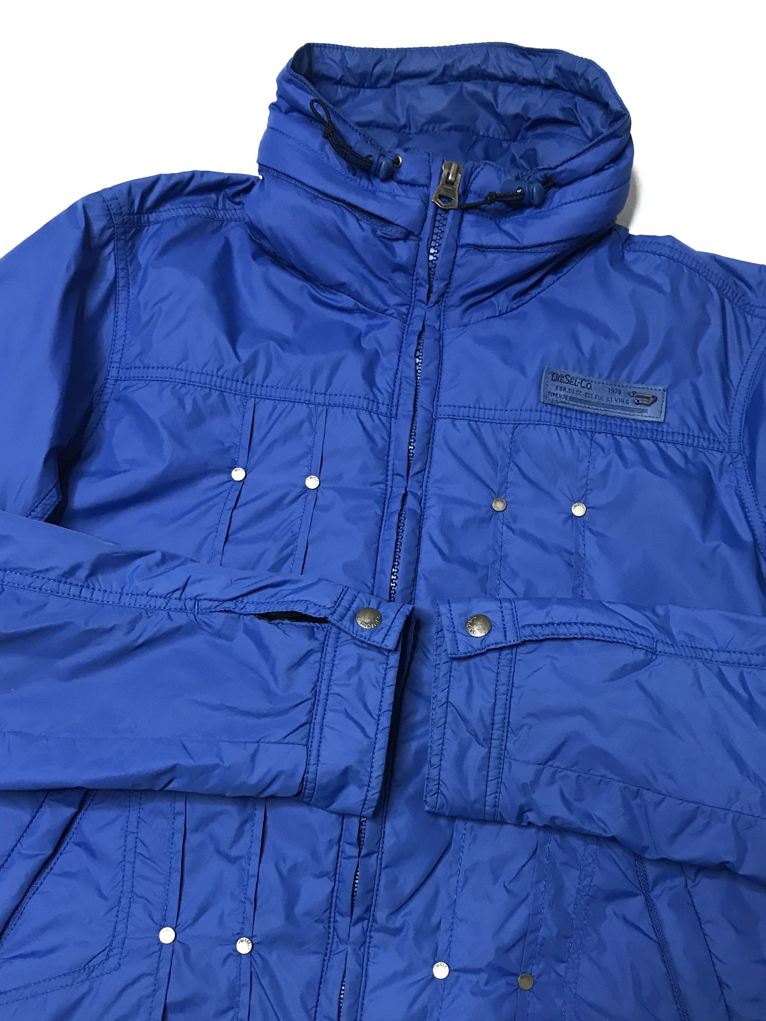 Diesel Diesel Mens Hooded Jacket Blue Teflon Coated Nylon Size US M / EU 48-50 / 2 - 5 Thumbnail