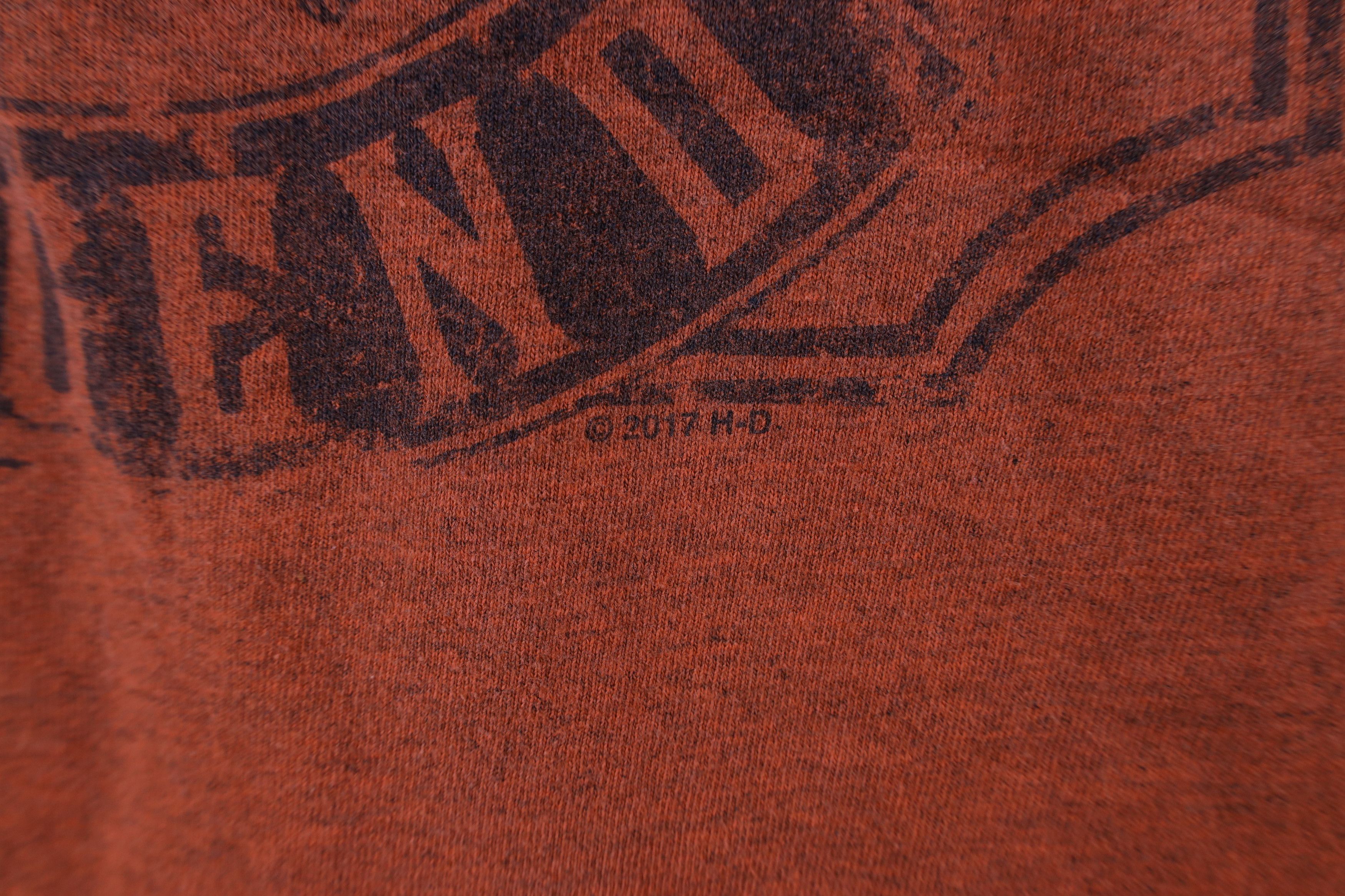 Harley Davidson × Vintage Vintage Y2K Harley Davidson t Skull T-Shirt Heather Orange Size US XXL / EU 58 / 5 - 5 Thumbnail