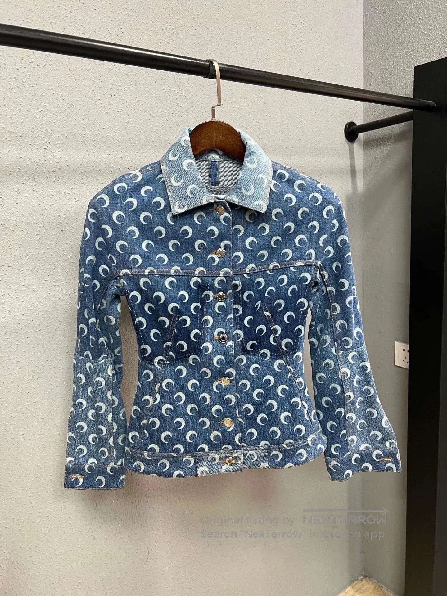 Marine Serre Marine Serre Washed Denim Jacket. Size S / US 4 / IT 40 - 1 Thumbnail