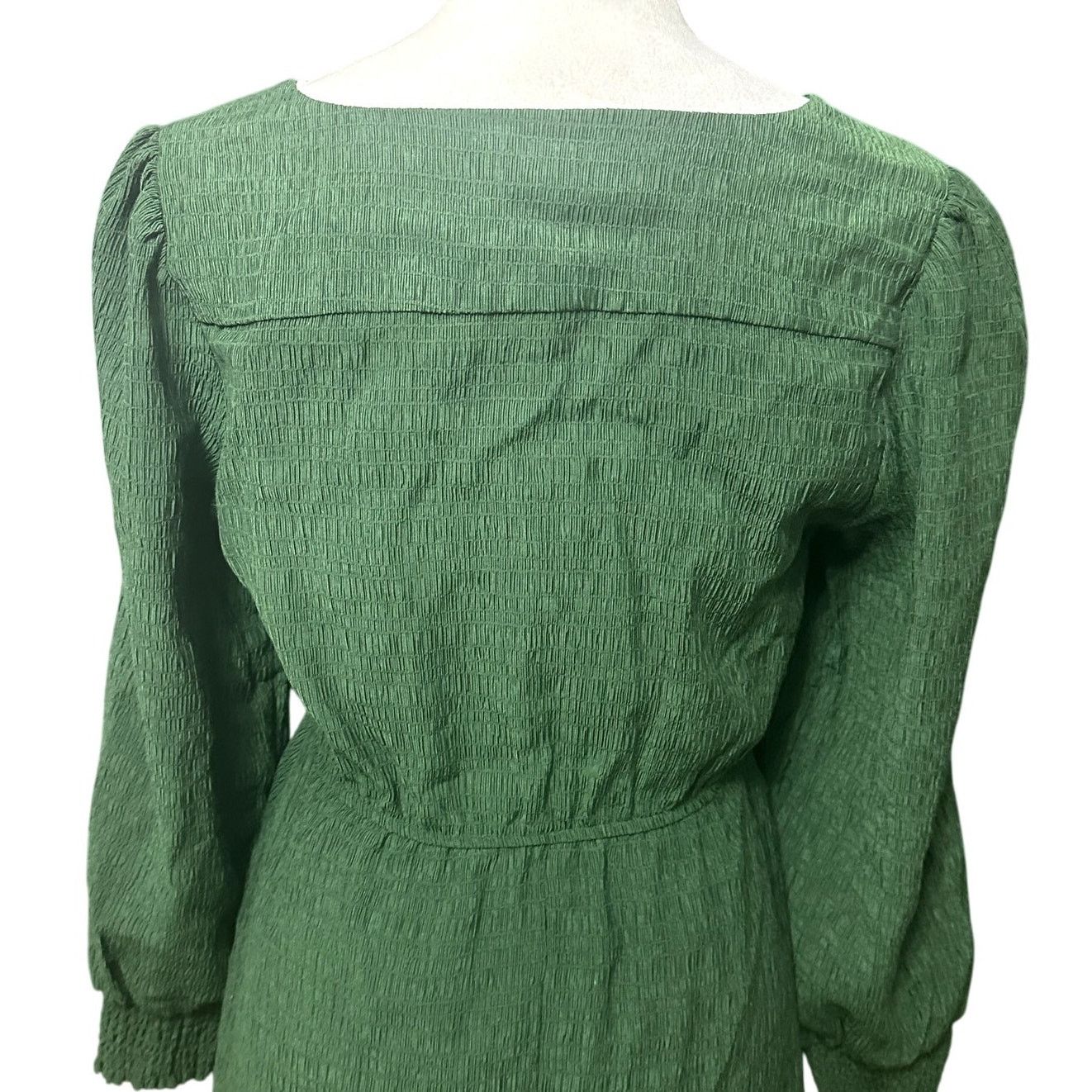 BB Dakota BB Dakota Mini Dress Textured Button Long Sleeve Green S Size S / US 4 / IT 40 - 6 Thumbnail