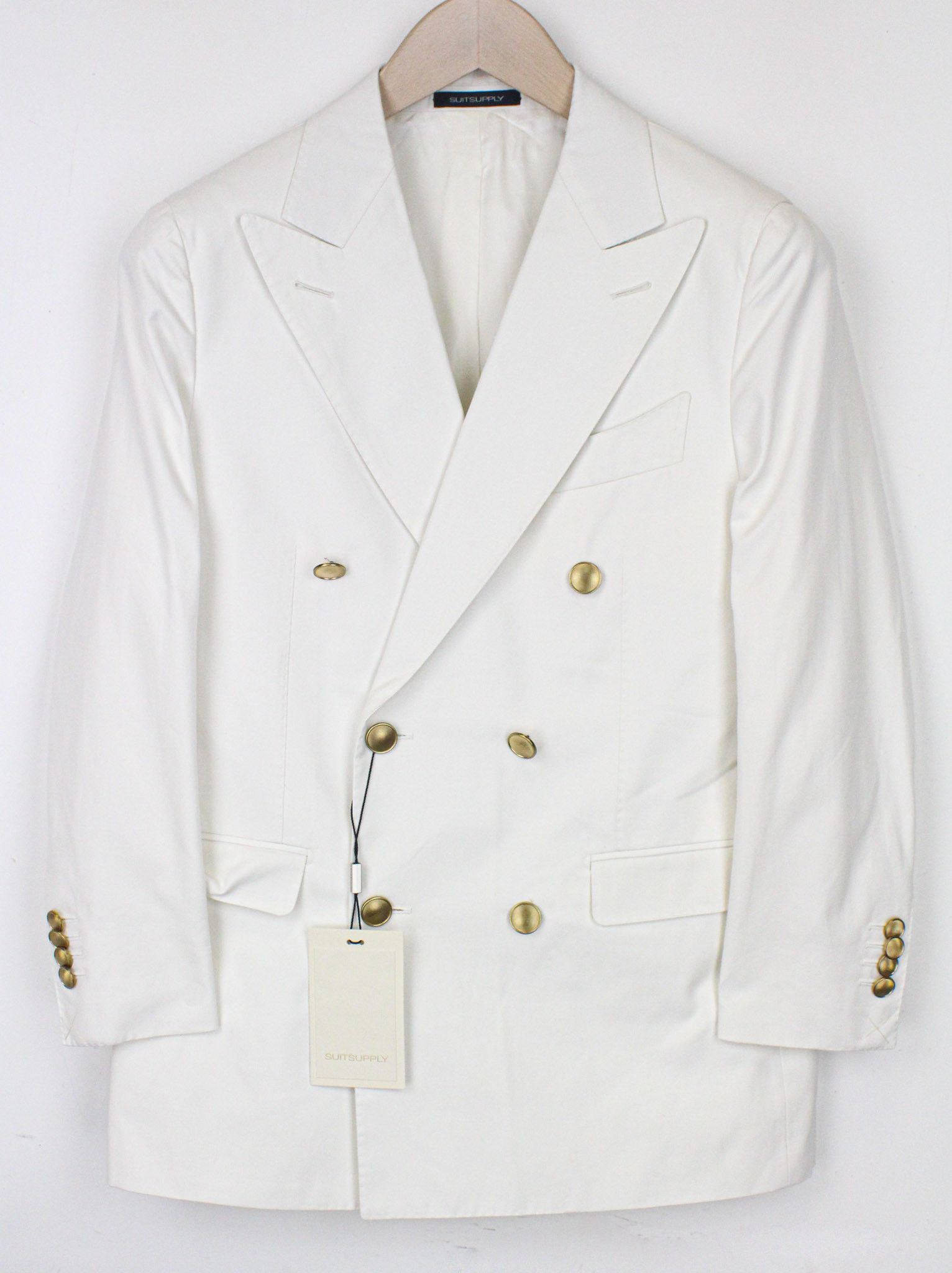 Suitsupply LA SPALLA UK34S Off-White Cotton Double-Breasted 72171 Size 34S - 1 Thumbnail