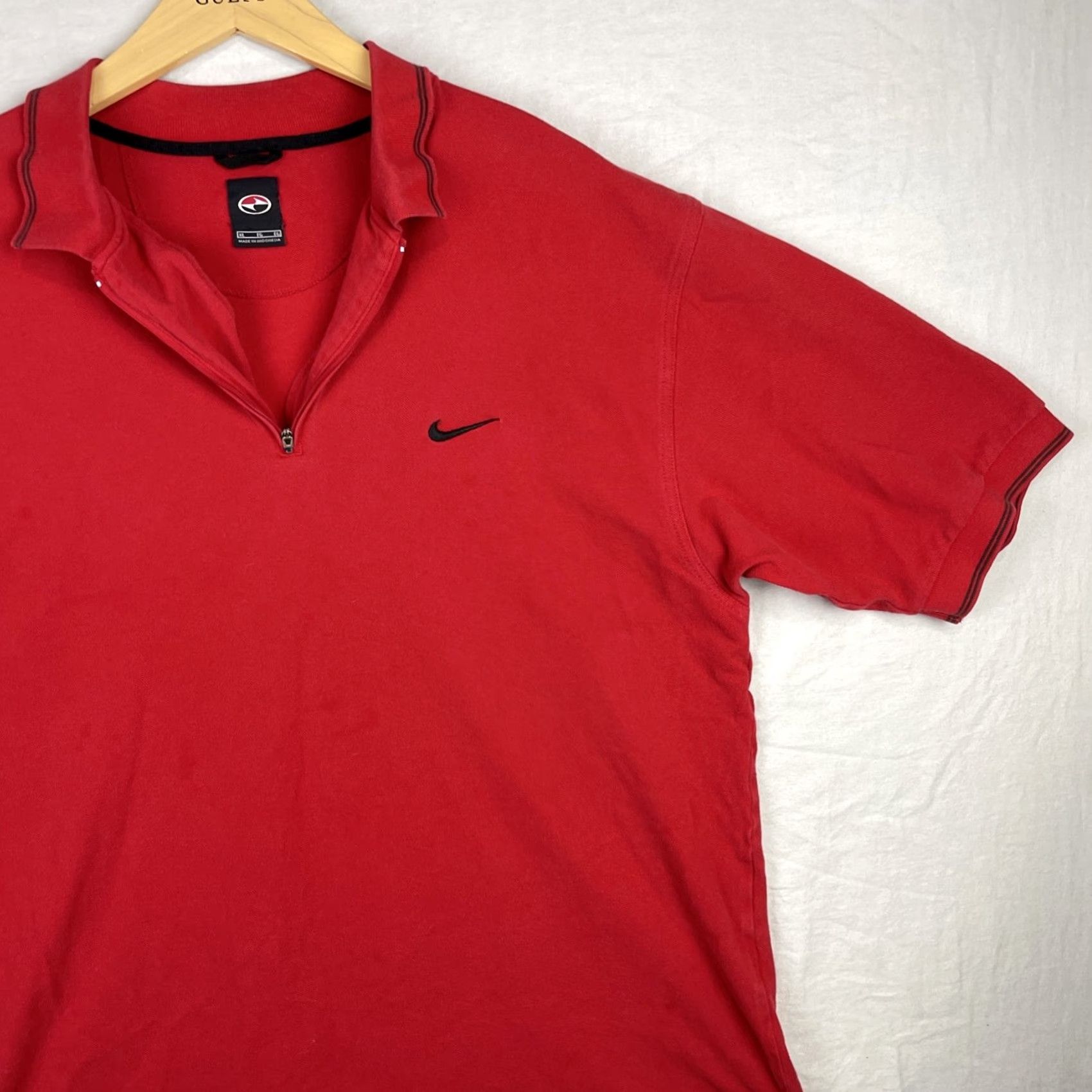 Nike Nike Tiger Woods Polo Shirt Mens XL Red Nike Golf Quarter Zip Vintage Size US XL / EU 56 / 4 - 3 Thumbnail