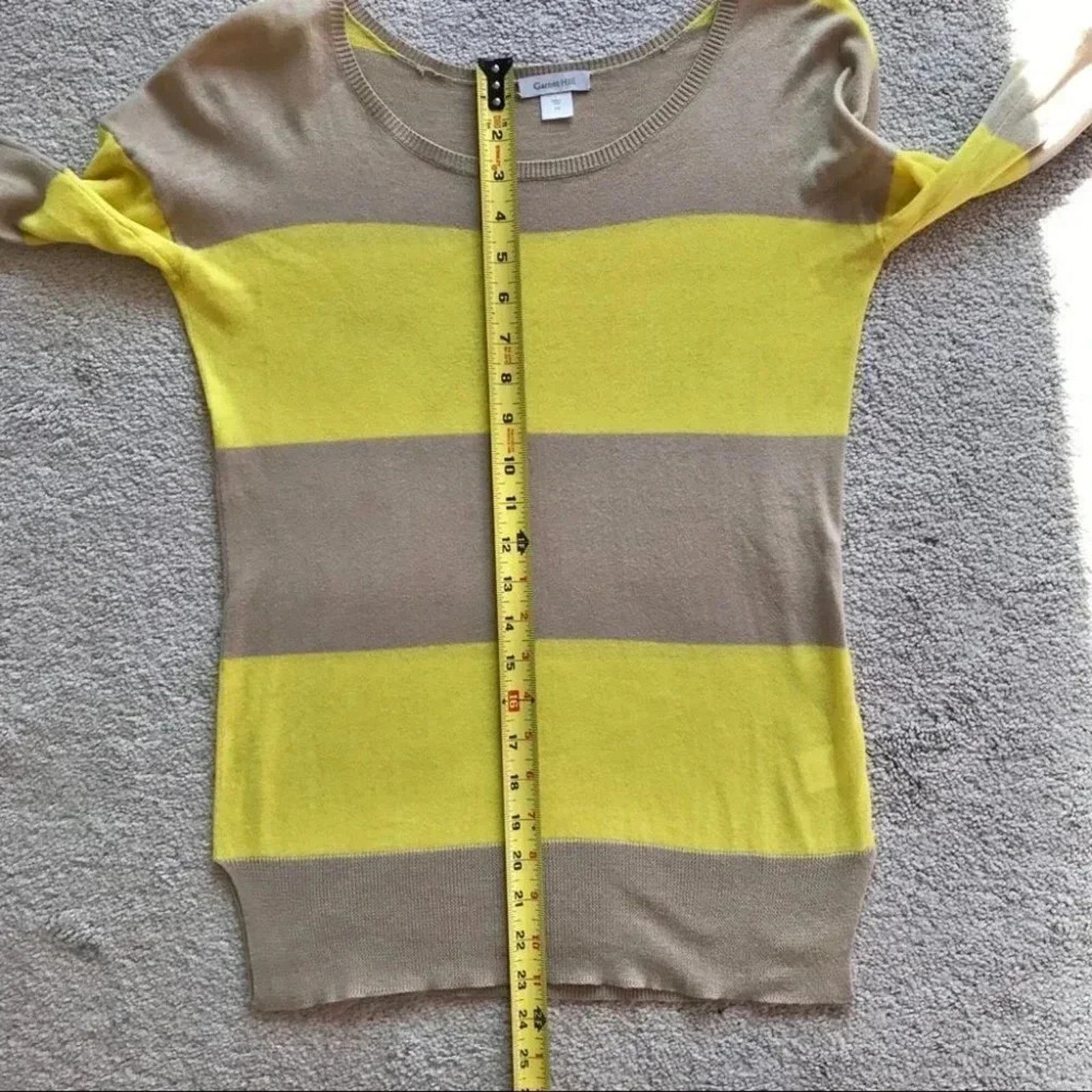 Other Garnet Hill Striped Pullover Sweater Yellow Tan Size XS Size XS / US 0-2 / IT 36-38 - 7 Thumbnail