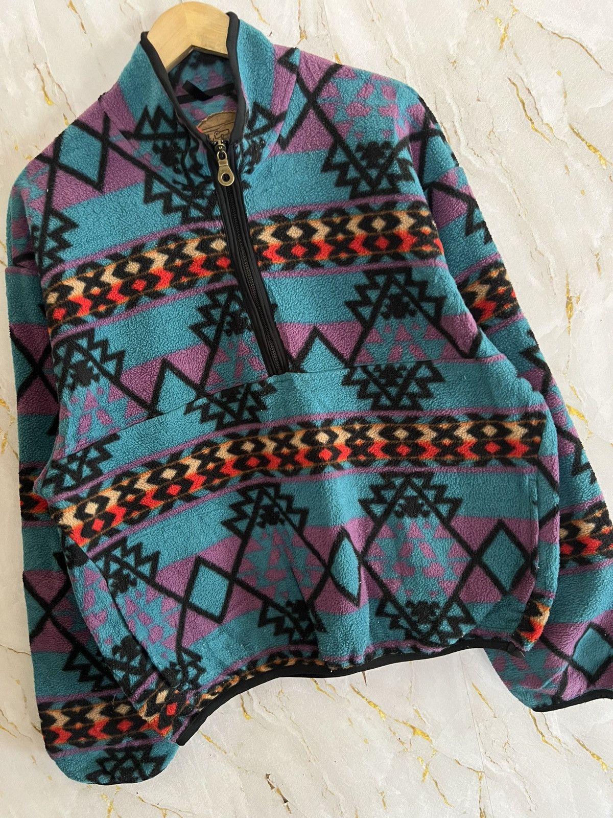 Woolrich Woolen Mills Vintage Woolrich Navajo Fleece Jacket – 90s Tribal Pattern Size US M / EU 48-50 / 2 - 3 Thumbnail