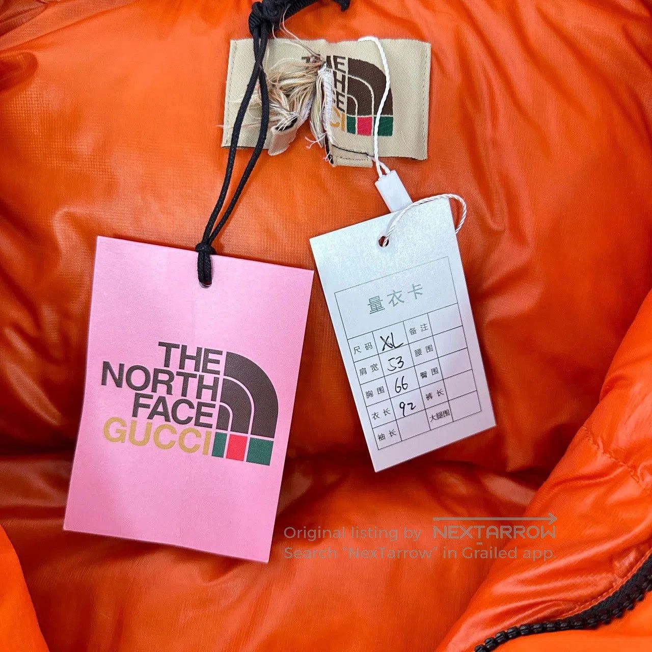 Gucci gucci the north face orange logo down jacket. Size US XL / EU 56 / 4 - 3 Thumbnail