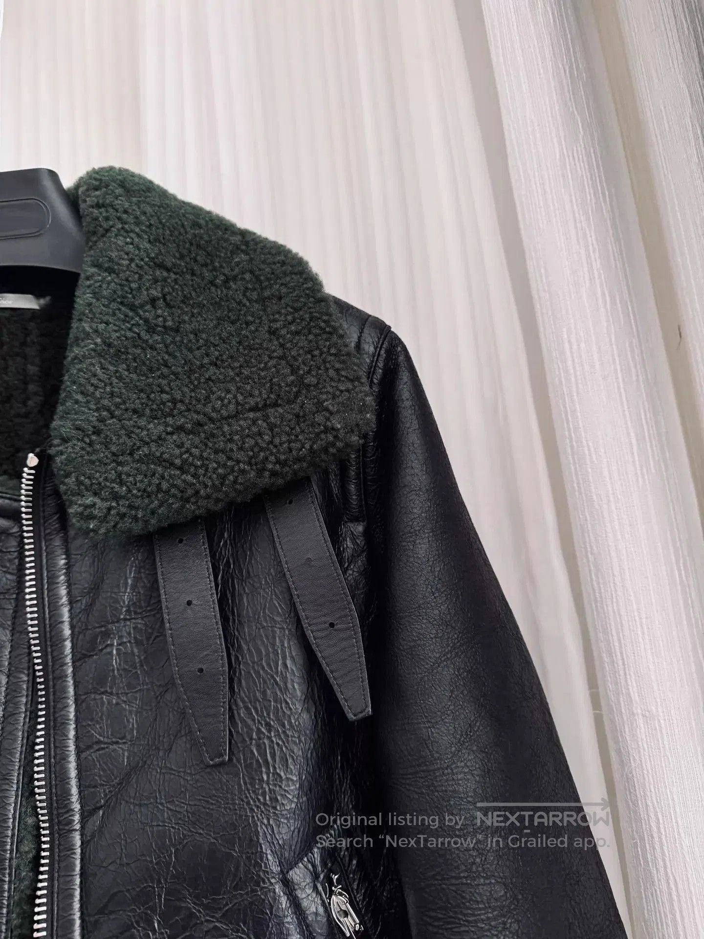 Dior Black Leather Jacket with Shearling Collar. Size US S / EU 44-46 / 1 - 2 Thumbnail