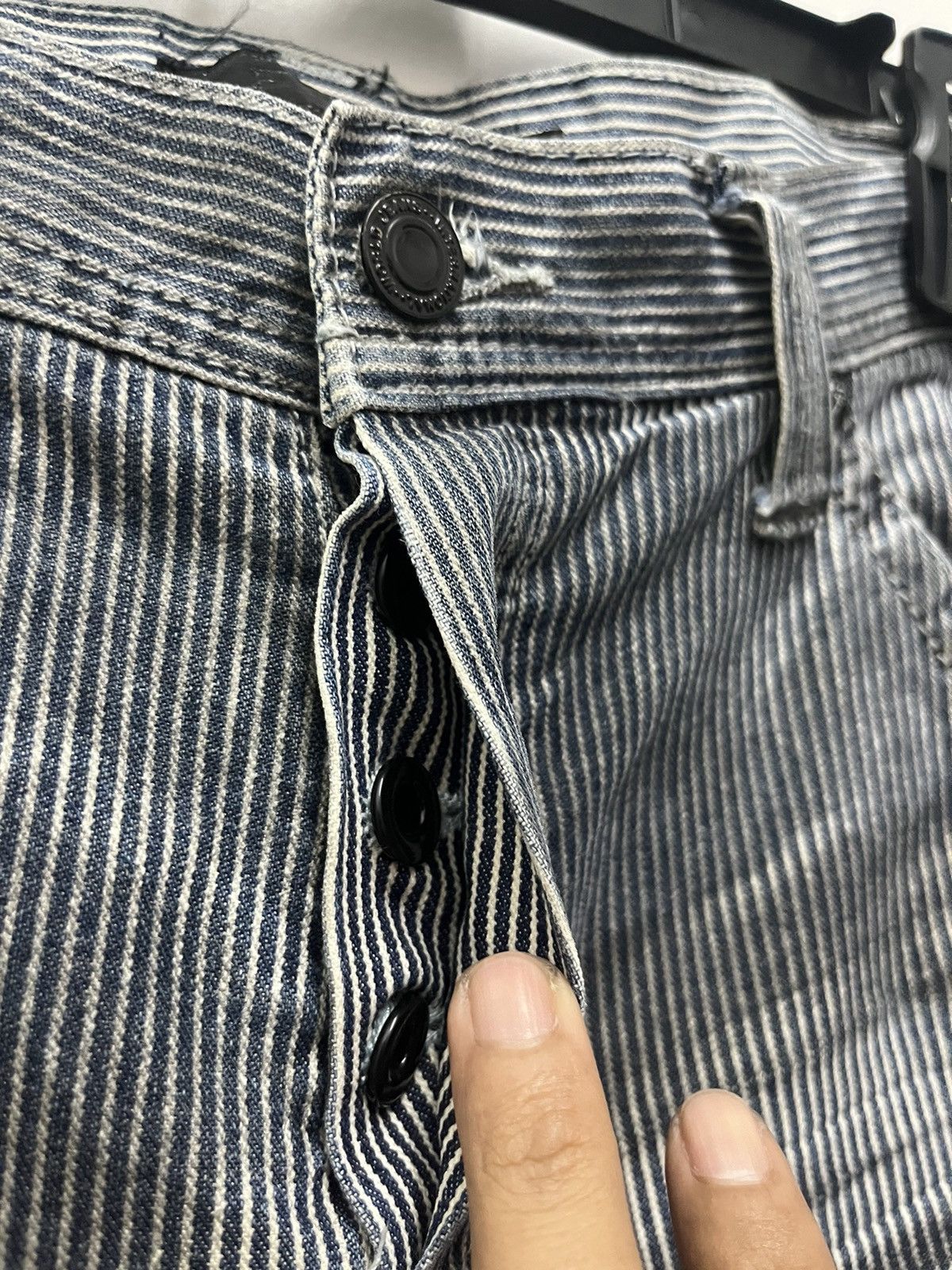 Japanese Brand Gostar De Fuga Japan Hickory Workwear Distressed Denim Pants Size US 31 - 6 Thumbnail