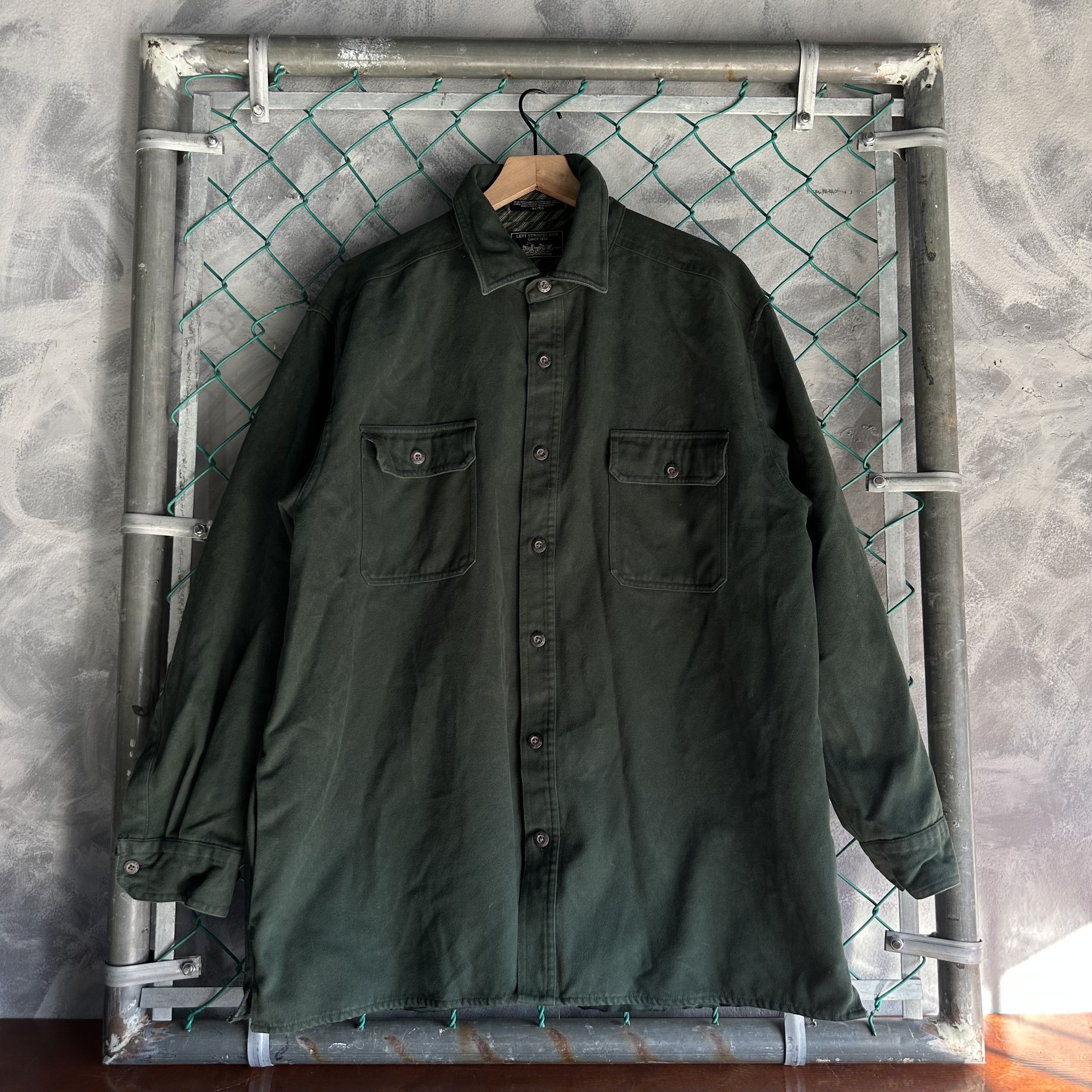 Levi's Vintage Levis Heavy Lined Chamois Shirt Jacket Navy Mens XL Size US XL / EU 56 / 4 - 1 Thumbnail