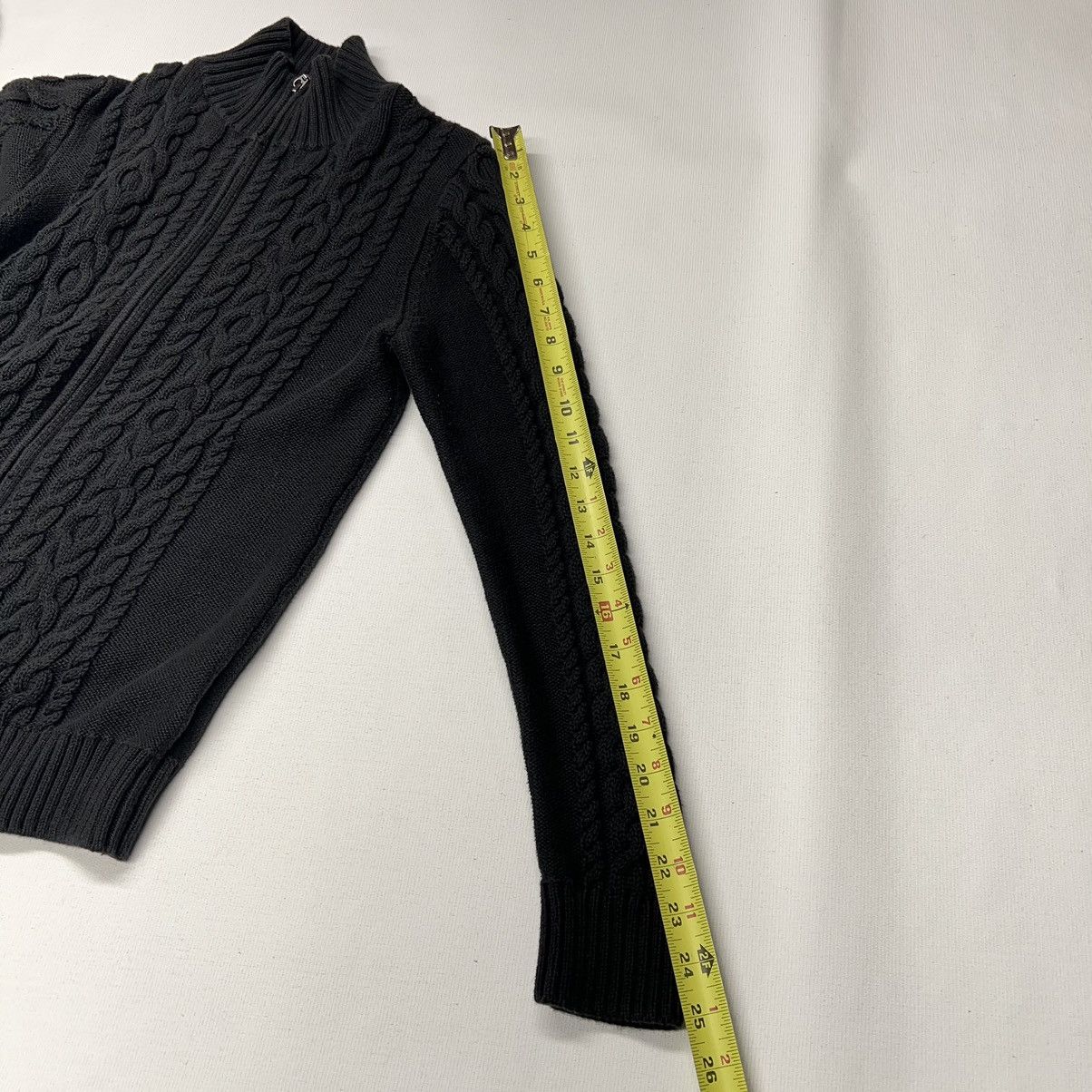L.L. Bean LL Bean Sweater Black Cable Knit Fill Zip Fisherman Classic Size S / US 4 / IT 40 - 16 Thumbnail