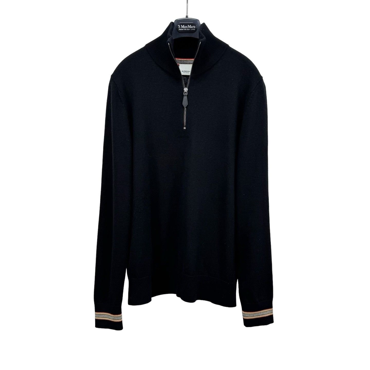 Burberry Burberry Stripe Cuff Half-Zip Wool Sweater M Size US M / EU 48-50 / 2 - 1 Thumbnail