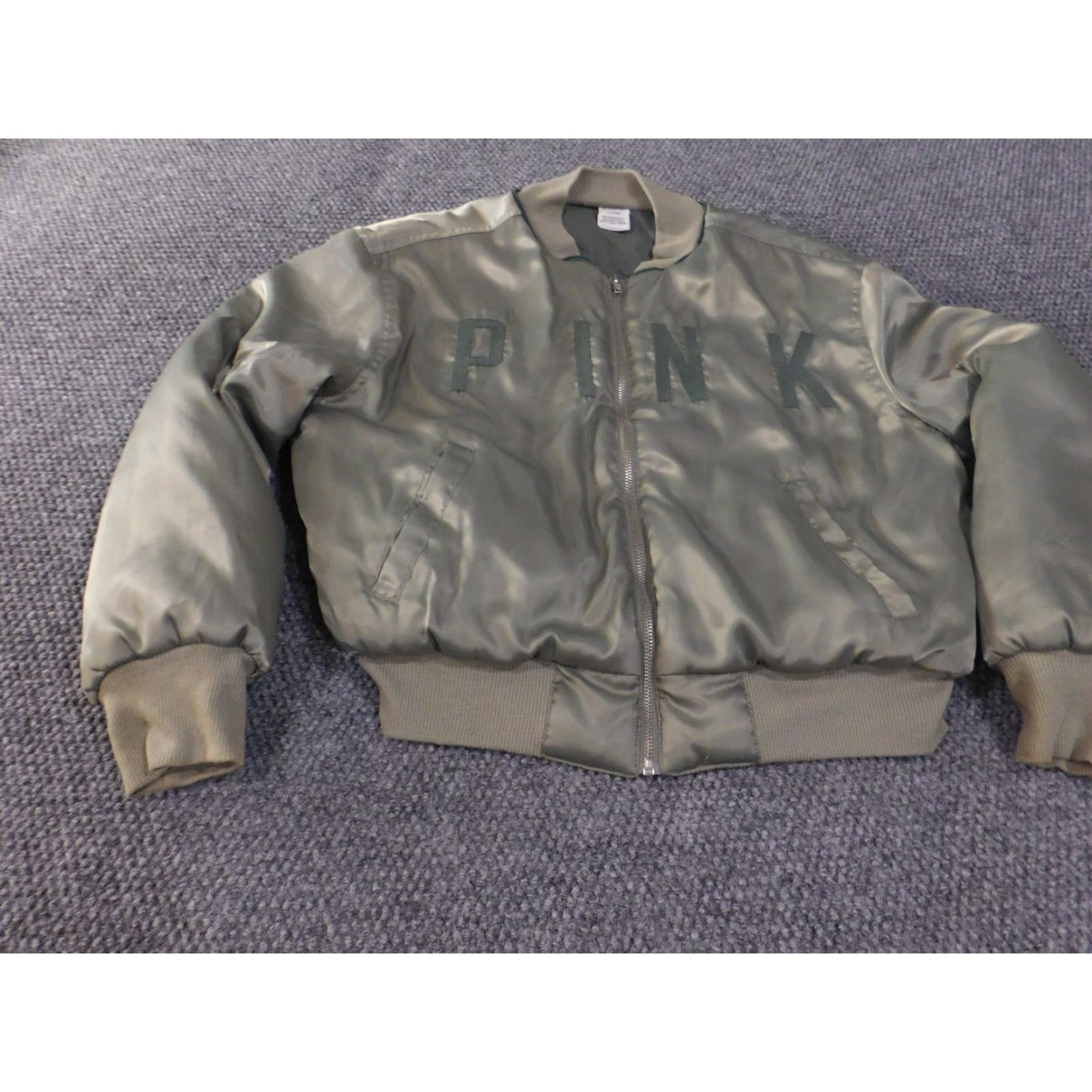 Pinko PINK Victoria's Secret Jacket Womens Medium Bomber Satin Varsity Zip Up Coat Size M / US 6-8 / IT 42-44 - 2 Thumbnail