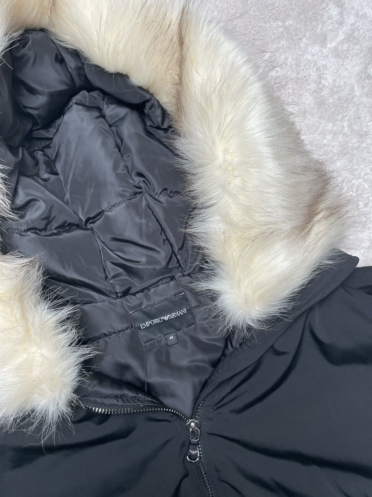Emporio Armani Armani faux fur hood quilted bomber jacket Size US M / EU 48-50 / 2 - 4 Thumbnail