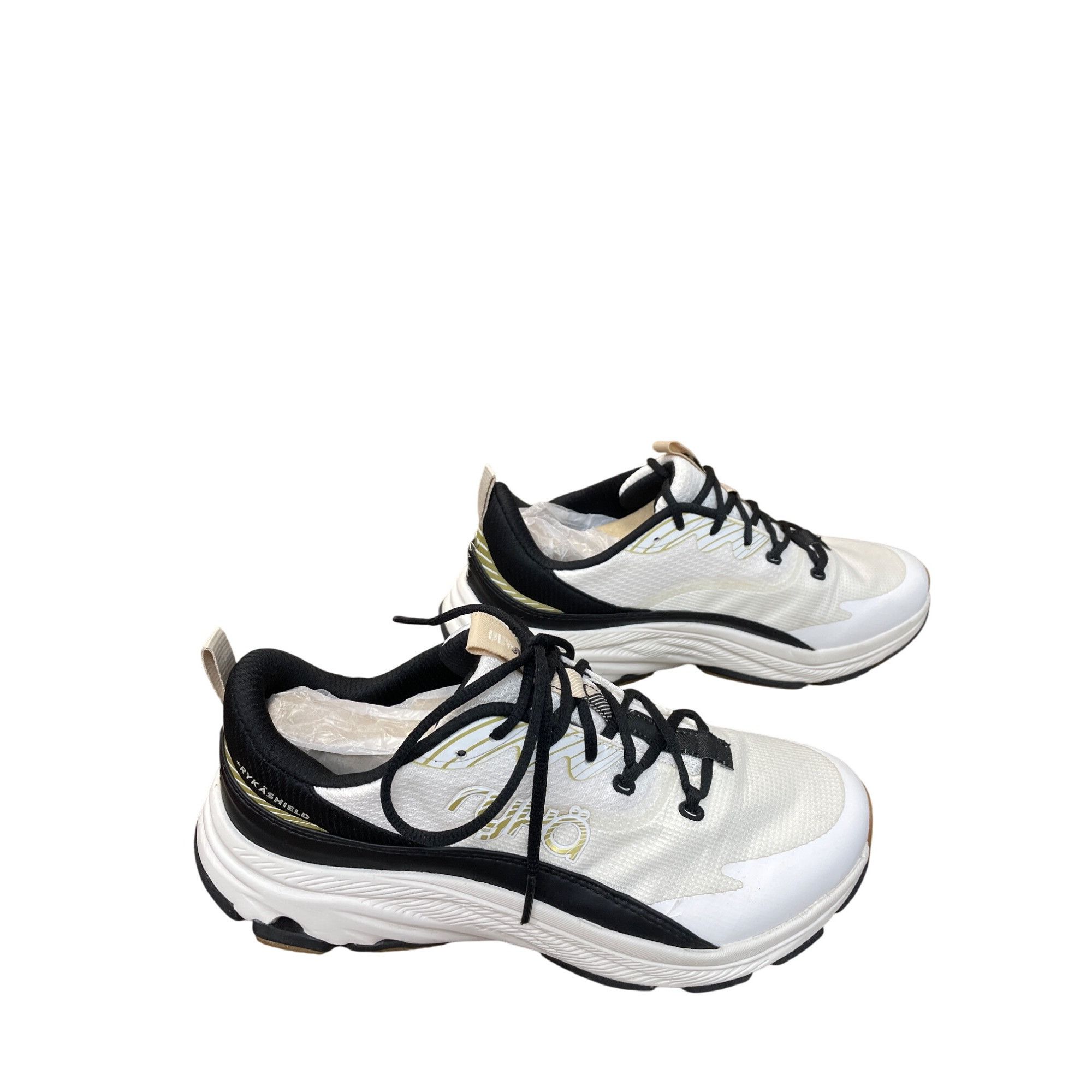 Ryka Womens White Black Athletic Walking Sneakers size 7.5M