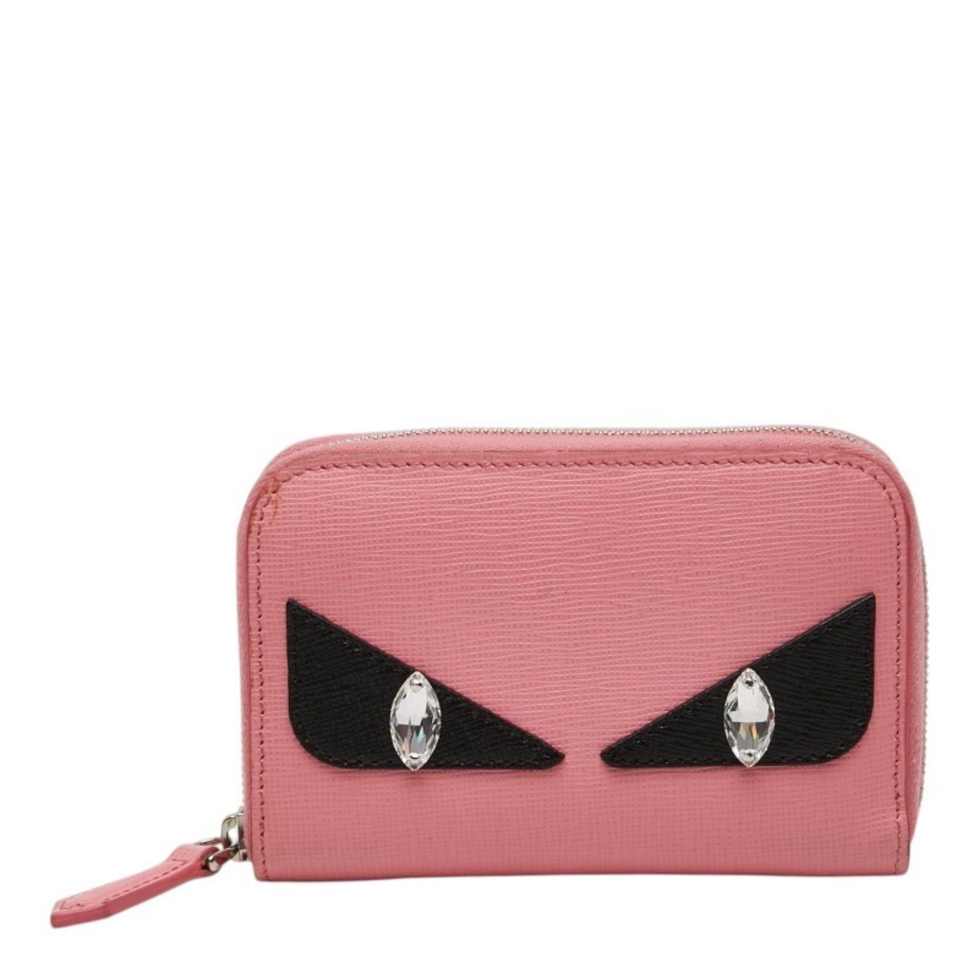 Fendi Fendi Monster Wallet/Coin Purse, 8M0313, Pink/Black Leather, Women's FENDI Size ONE SIZE - 1 Thumbnail
