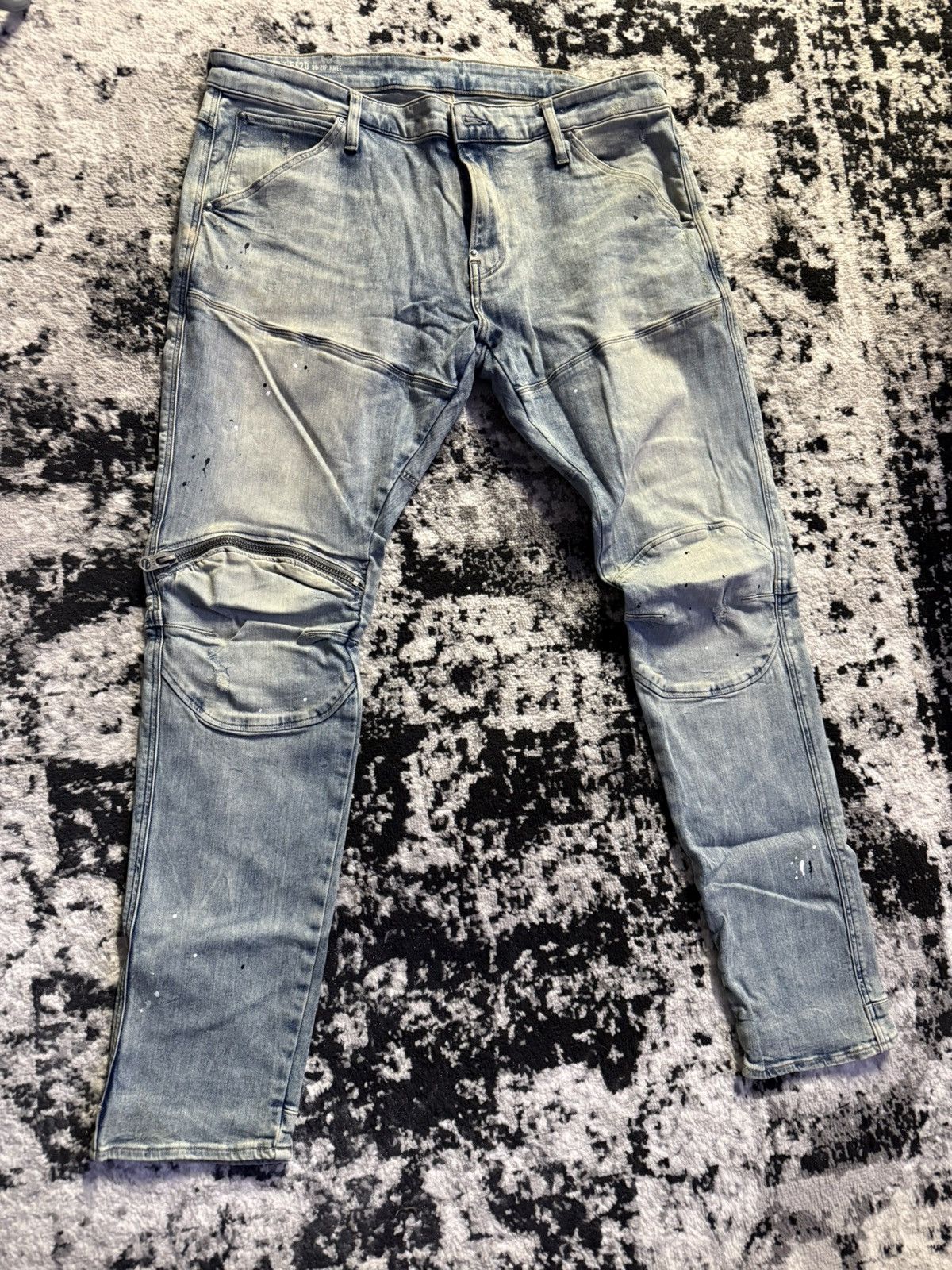 G Star Raw 5620 3D Zip Knee Skinny Jeans Mens 38x32 Light