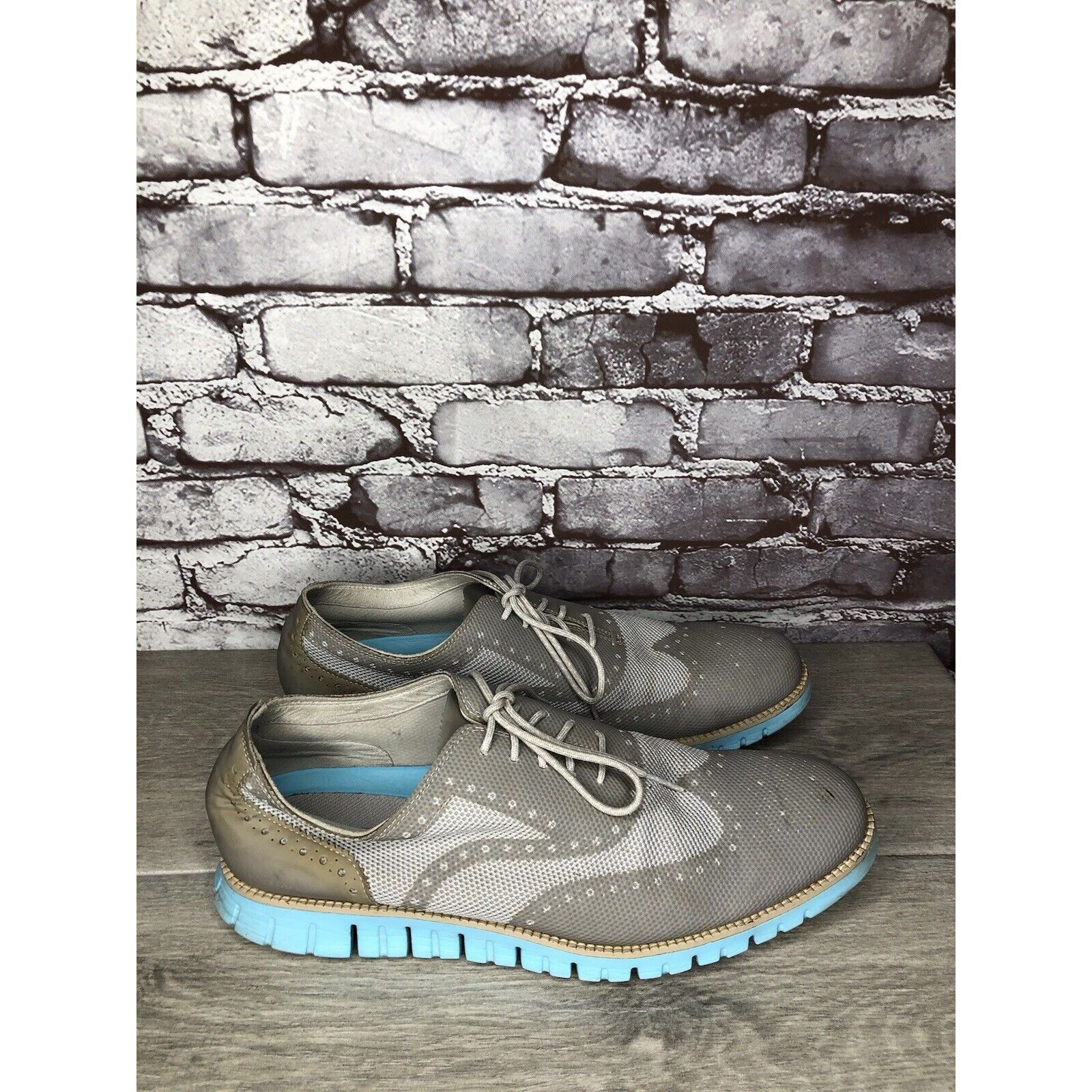 Cole Haan Cole Haan ZeroGrand Grand.OS Gray Mesh Wingtip Blue Shoes Me Size US 12 / EU 45 - 14 Thumbnail