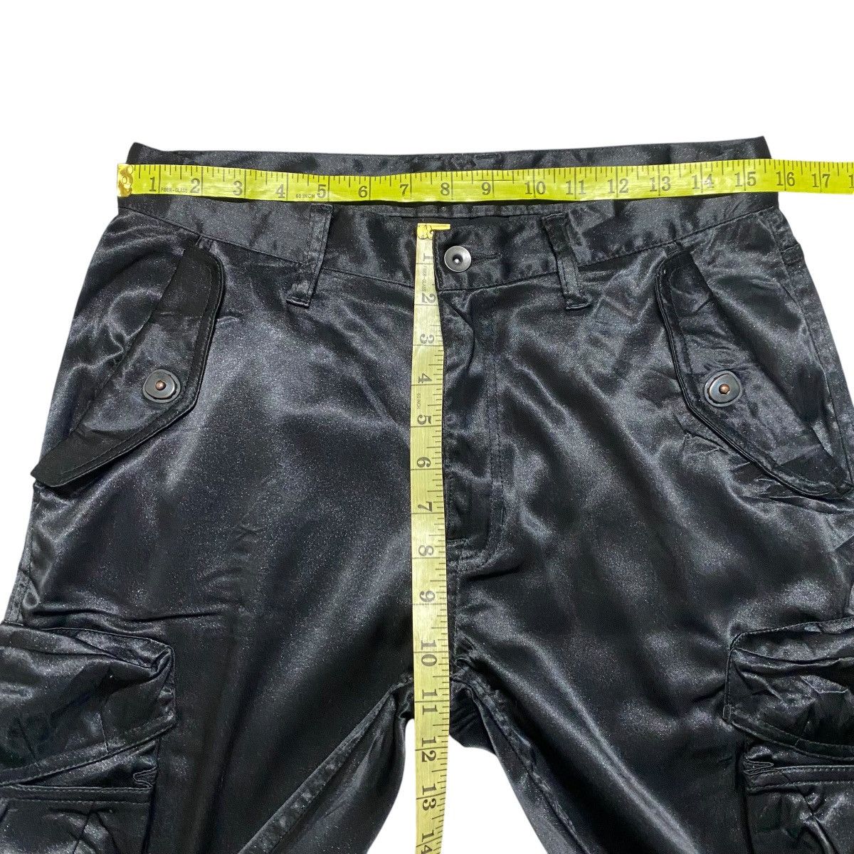 CIVARIZE Civarize Black Metallic Cargo Pants Flare Size US 31 - 23 Thumbnail