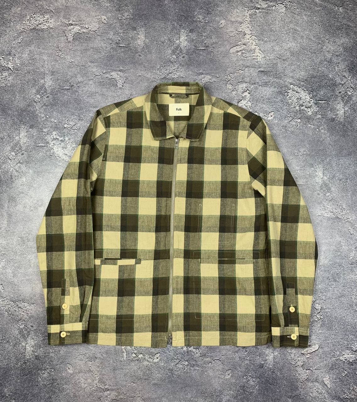 Folk Folk Men’s Zip Ovesrhirt Jacket Multi Check Size L (3) Size US L / EU 52-54 / 3 - 1 Thumbnail