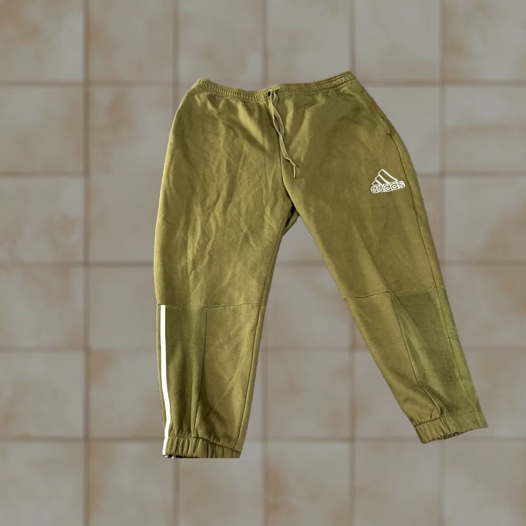 Adidas Adidas Sweatpants Womens 2X Green Fleece Joggers 3 Stripes Athletic Pants Size 40" / US 18 - 1 Thumbnail