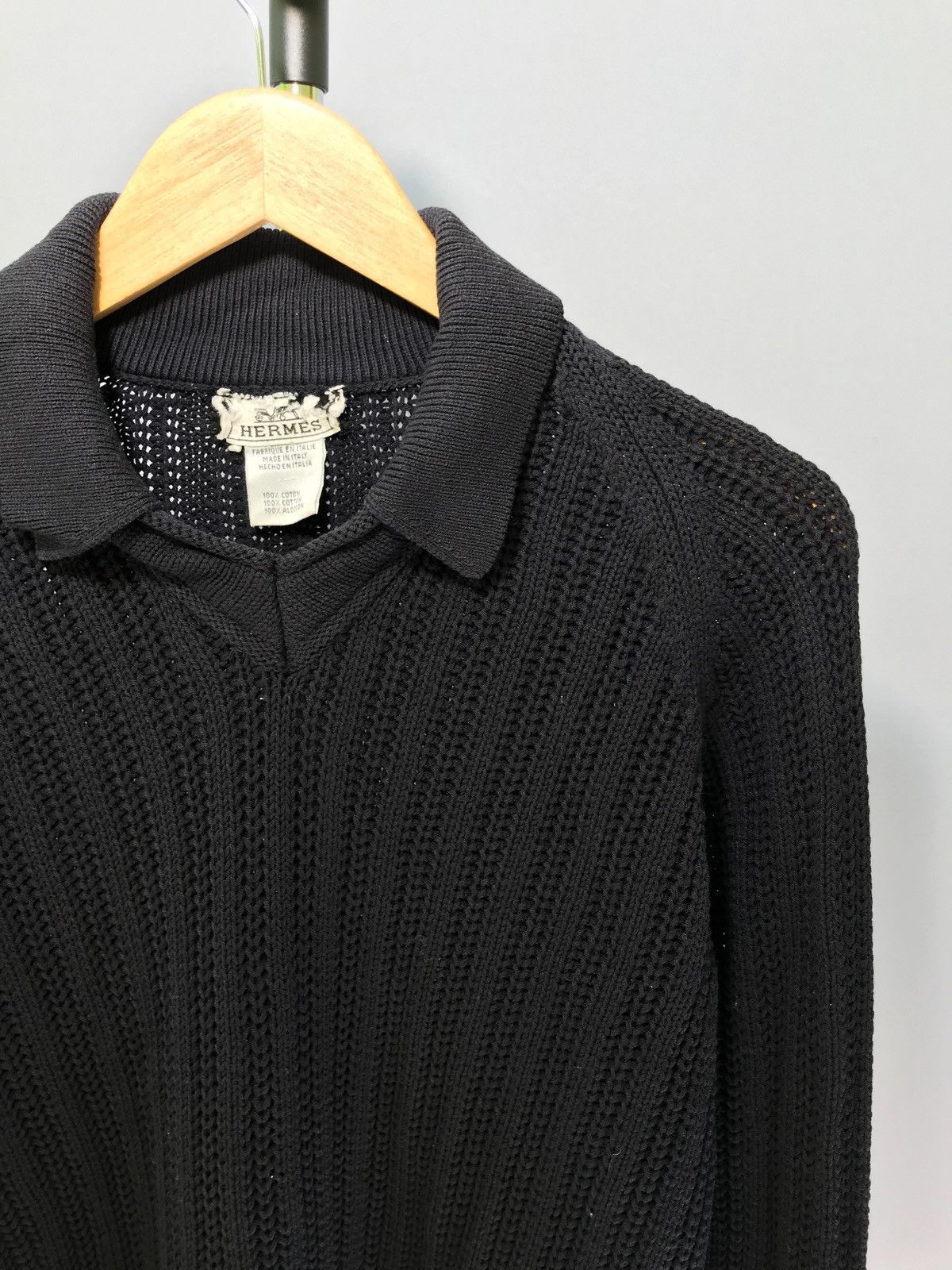 Hermes Vintage Hermes sweater mens knit navy blue cotton y2k casual Size US L / EU 52-54 / 3 - 2 Thumbnail