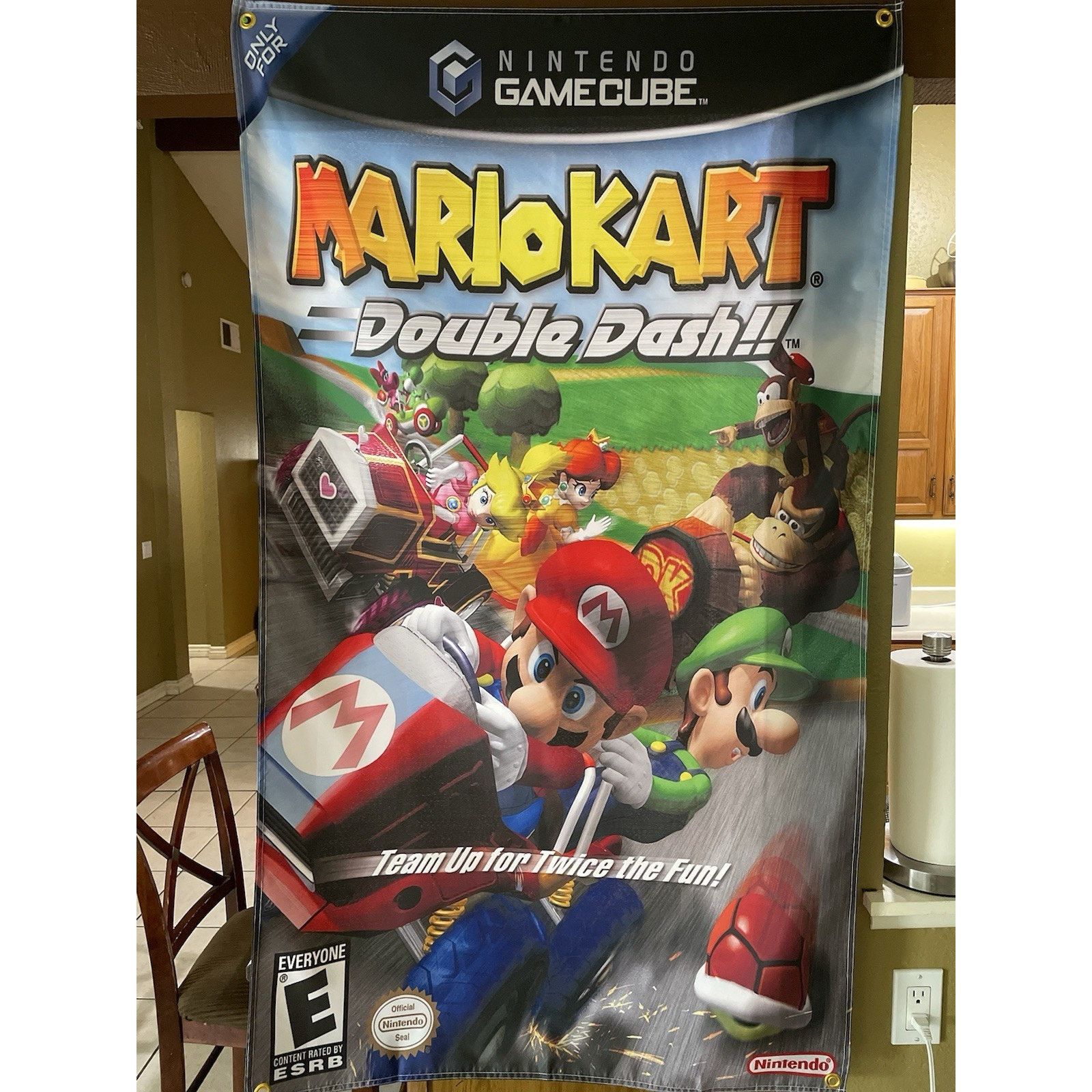 Nintendo Mario Kart Double Dash 5ft Flag Nintendo Gamecube Poster Size ONE SIZE - 1 Thumbnail