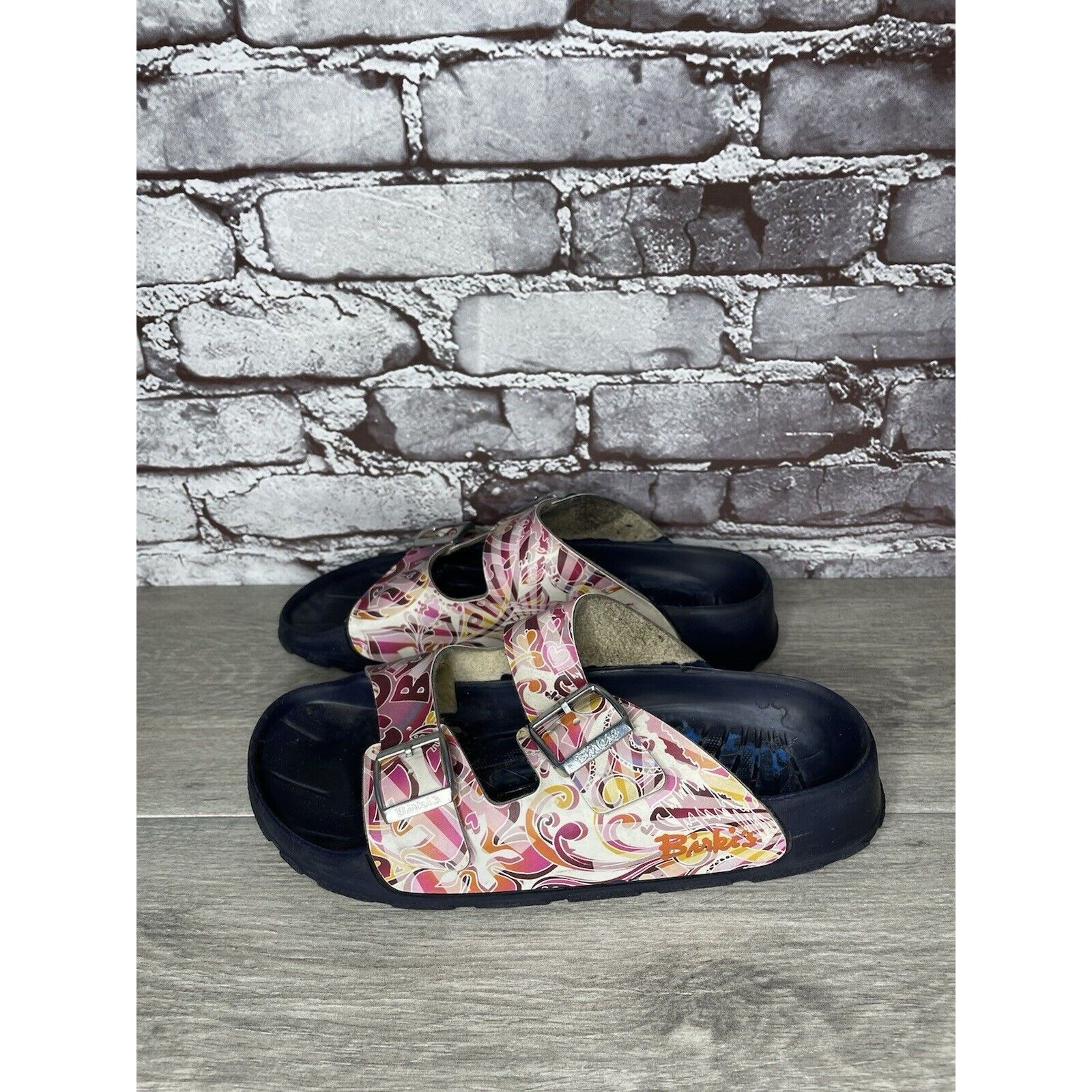 Birkenstock Birki’s Bay Heart Floral Arizona Pink Slides Sandals Women S Size US 10.5 / IT 40.5 - 19 Thumbnail