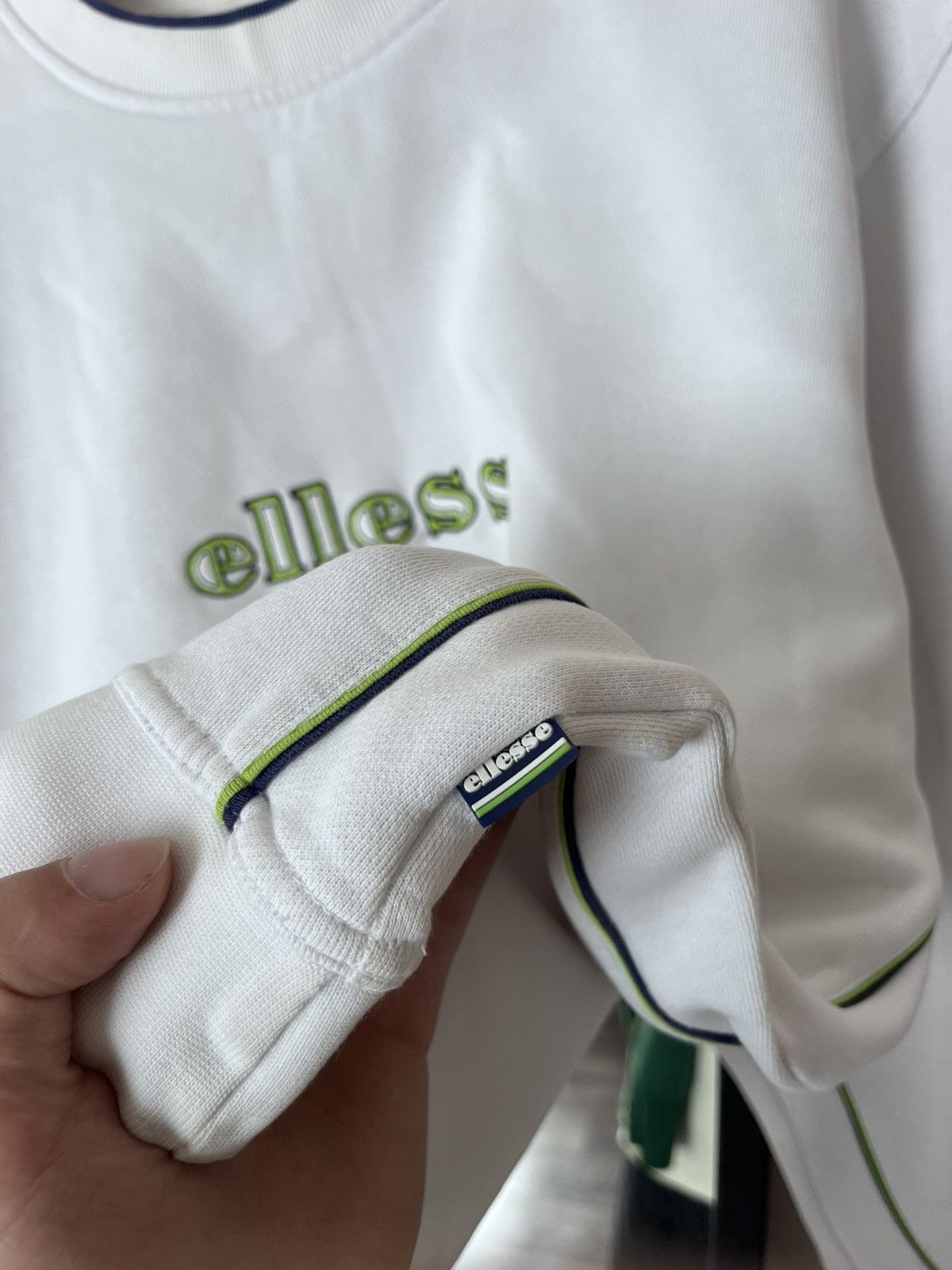 Ellesse Vintage Ellesse Big Logo Embroidered White Sweatshirt Size XL / US 12-14 / IT 48-50 - 7 Thumbnail