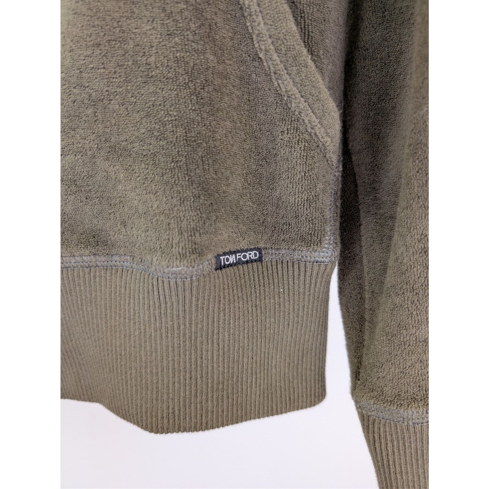 Tom Ford o1rshd1 CC20 Towelling cotton hoodie in green Size US M / EU 48-50 / 2 - 7 Thumbnail