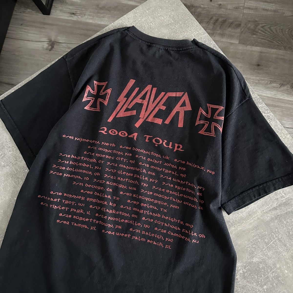 Vintage Vintage 00s Slayer Washed tee 2004 tour rock metal band y2k Size US M / EU 48-50 / 2 - 2 Thumbnail