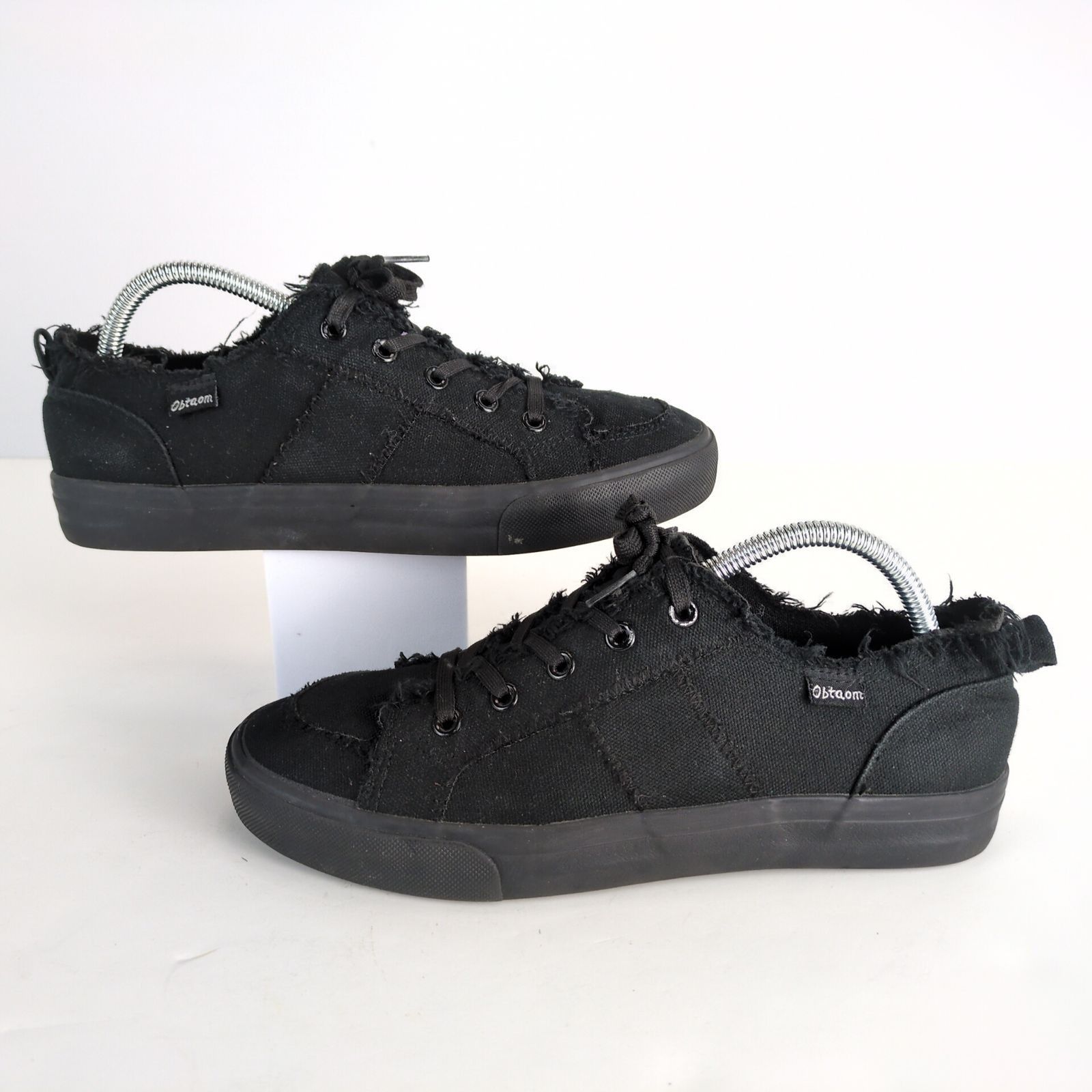 Other Obtaom Low Top Black Canvas Monochrome Sneakers Women's 10 Size US 10 / IT 40 - 1 Thumbnail