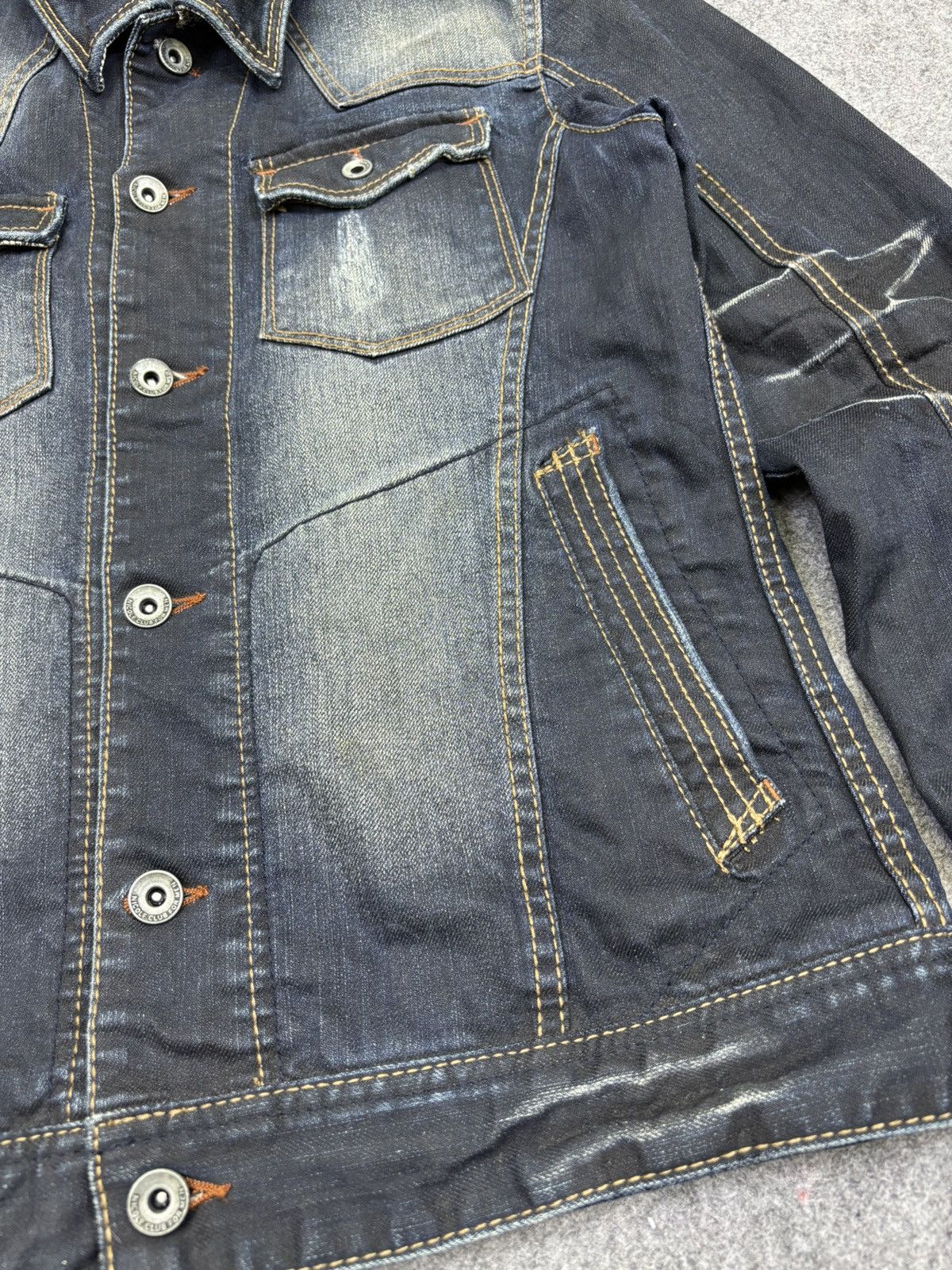 Japanese Brand Very Rare NCFM Sick Indigo Stone Wash Trucker Jacket F820 Size US XS / EU 42 / 0 - 5 Thumbnail