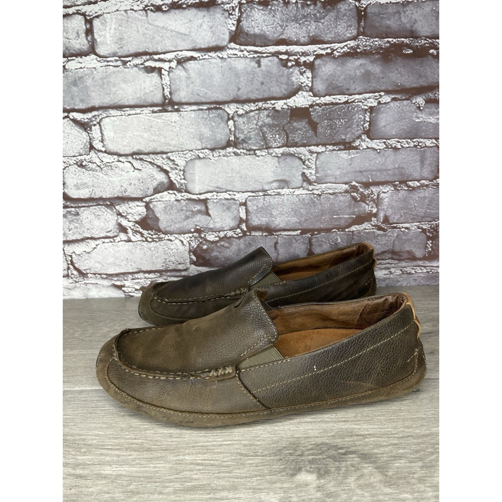 Olukai Olukai Akepa Moc Brown Leather Boat Slip On Moccasin Loafer Size US 9 / EU 42 - 19 Thumbnail