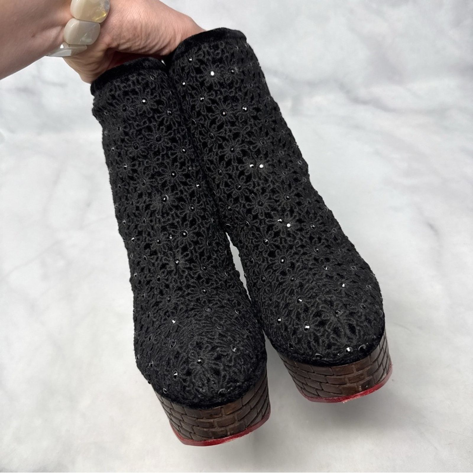 Charlotte Olympia Charlotte Olympia Damsel Castle Tower Crochet Platform Boots Size US 8 / IT 38 - 6 Thumbnail