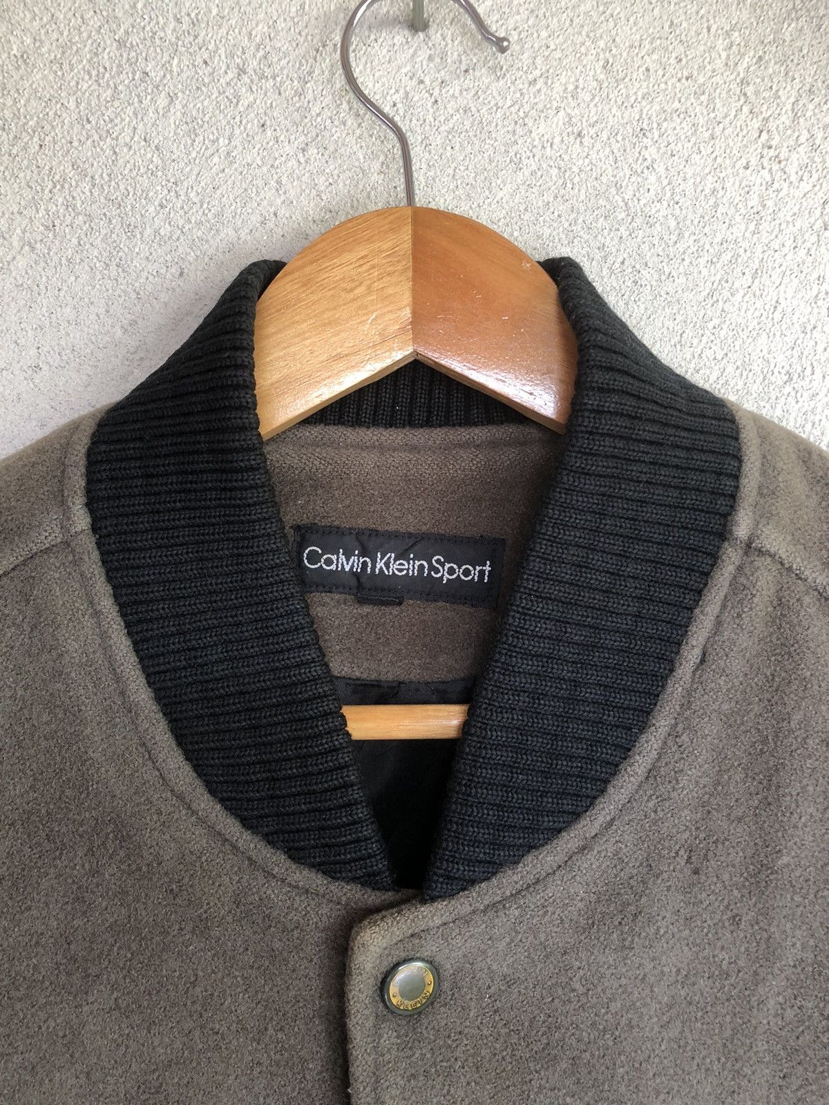 Calvin Klein × Japanese Brand × Vintage Vintage Calvin Klein Sport Varsity Half Leather Jacket Size US L / EU 52-54 / 3 - 4 Thumbnail